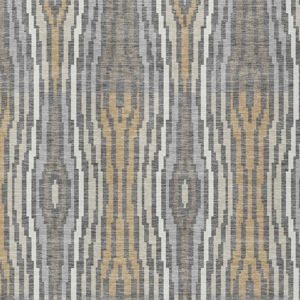 10' X 14' Gray And Ivory Abstract Washable Indoor Outdoor Area Rug Homeroots Outdoor