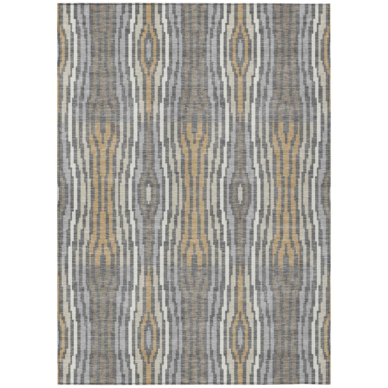 10' X 14' Gray And Ivory Abstract Washable Indoor Outdoor Area Rug Homeroots Outdoor