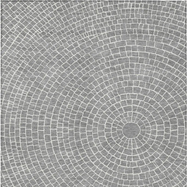 10' X 14' Gray And Ivory Geometric Washable Indoor Outdoor Area Rug Homeroots Outdoor