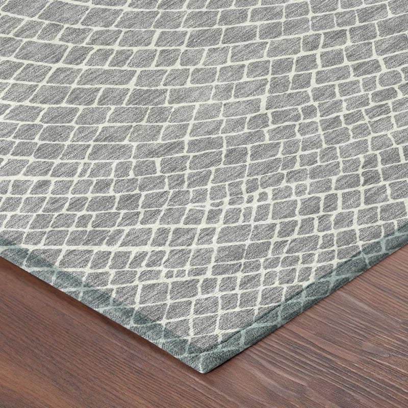10' X 14' Gray And Ivory Geometric Washable Indoor Outdoor Area Rug Homeroots Outdoor