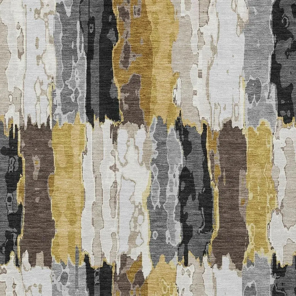 10' X 14' Gray And Linen Abstract Washable Indoor Outdoor Area Rug Homeroots Outdoor