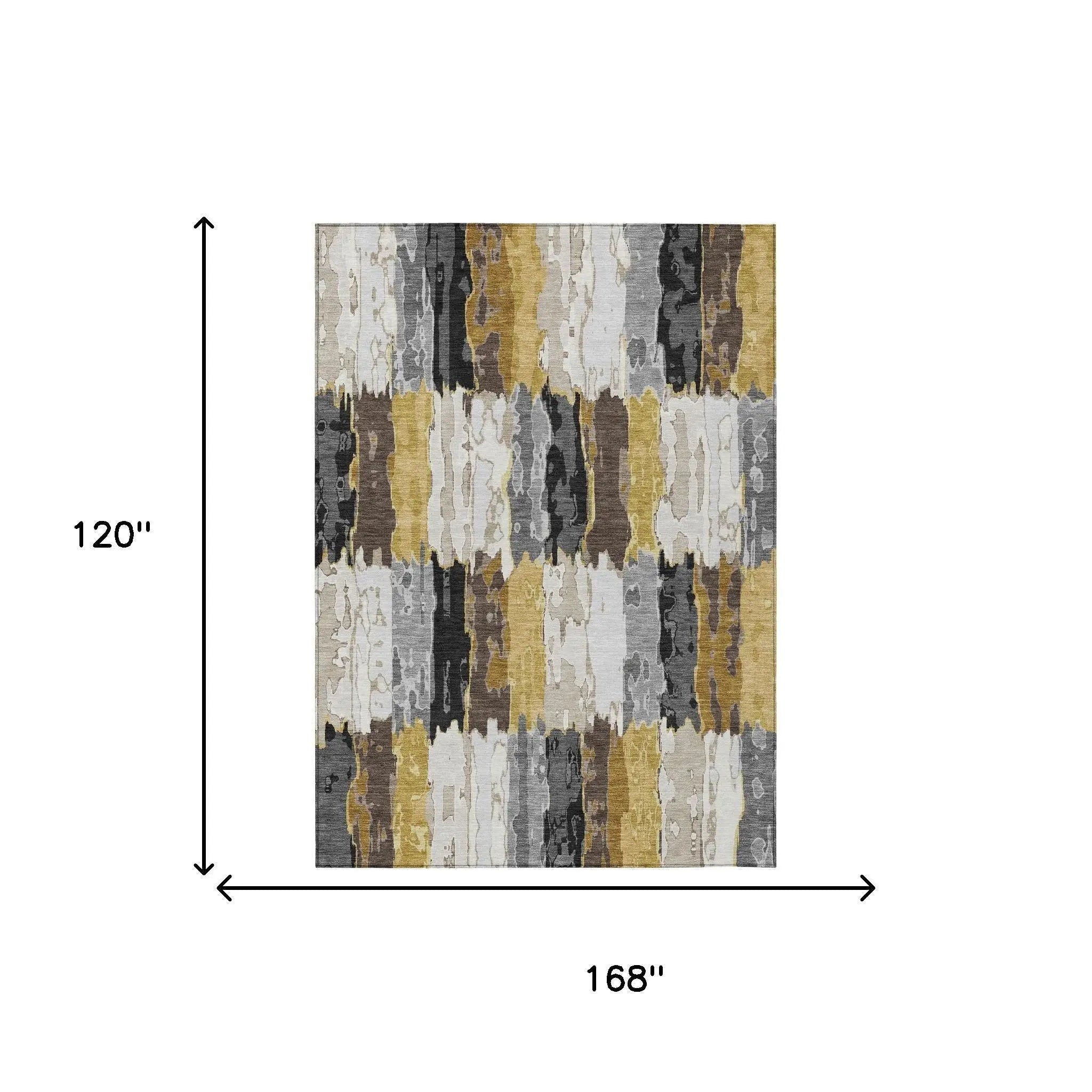 10' X 14' Gray And Linen Abstract Washable Indoor Outdoor Area Rug Homeroots Outdoor