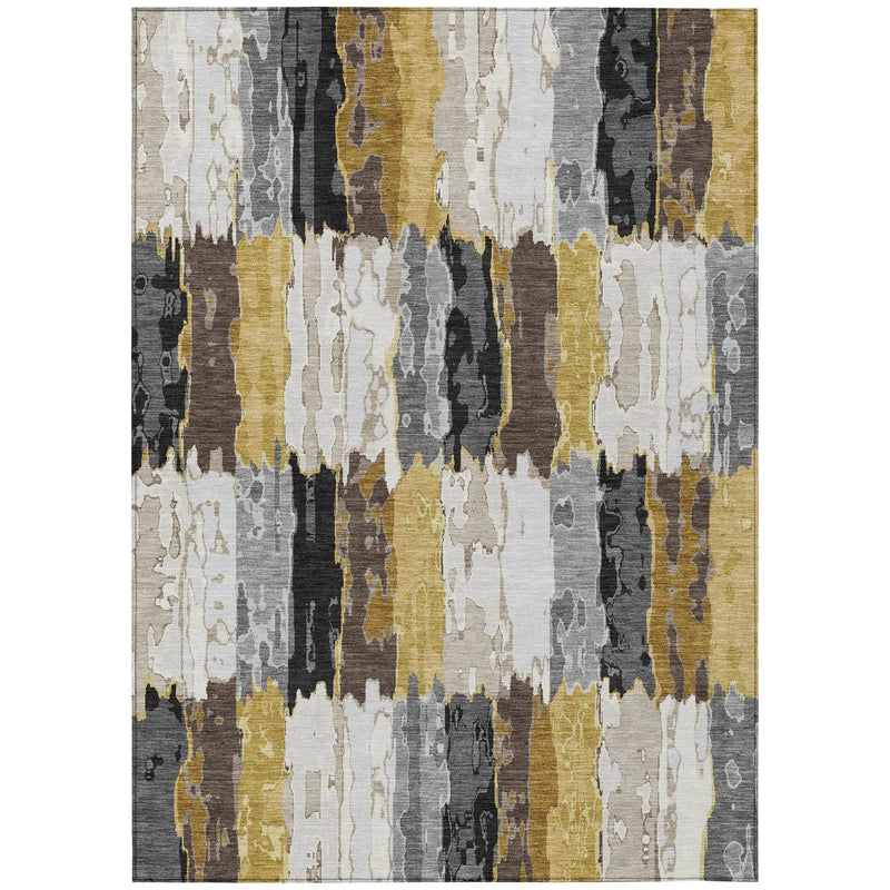10' X 14' Gray And Linen Abstract Washable Indoor Outdoor Area Rug Homeroots Outdoor