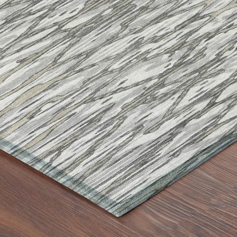 10' X 14' Gray And Pewter Abstract Washable Indoor Outdoor Area Rug Homeroots Outdoor
