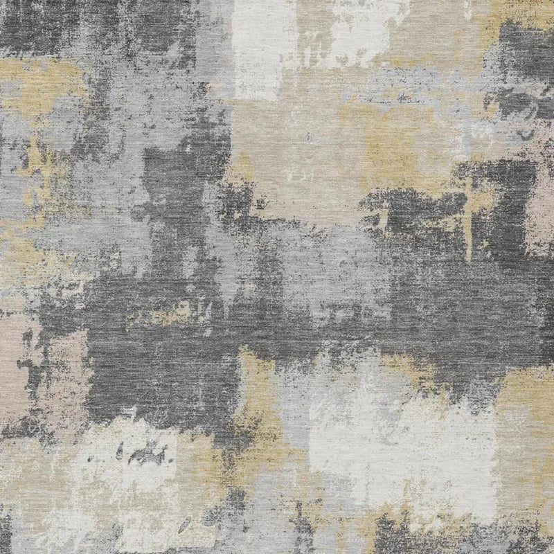 10' X 14' Gray And Silver Abstract Washable Indoor Outdoor Area Rug Homeroots Outdoor