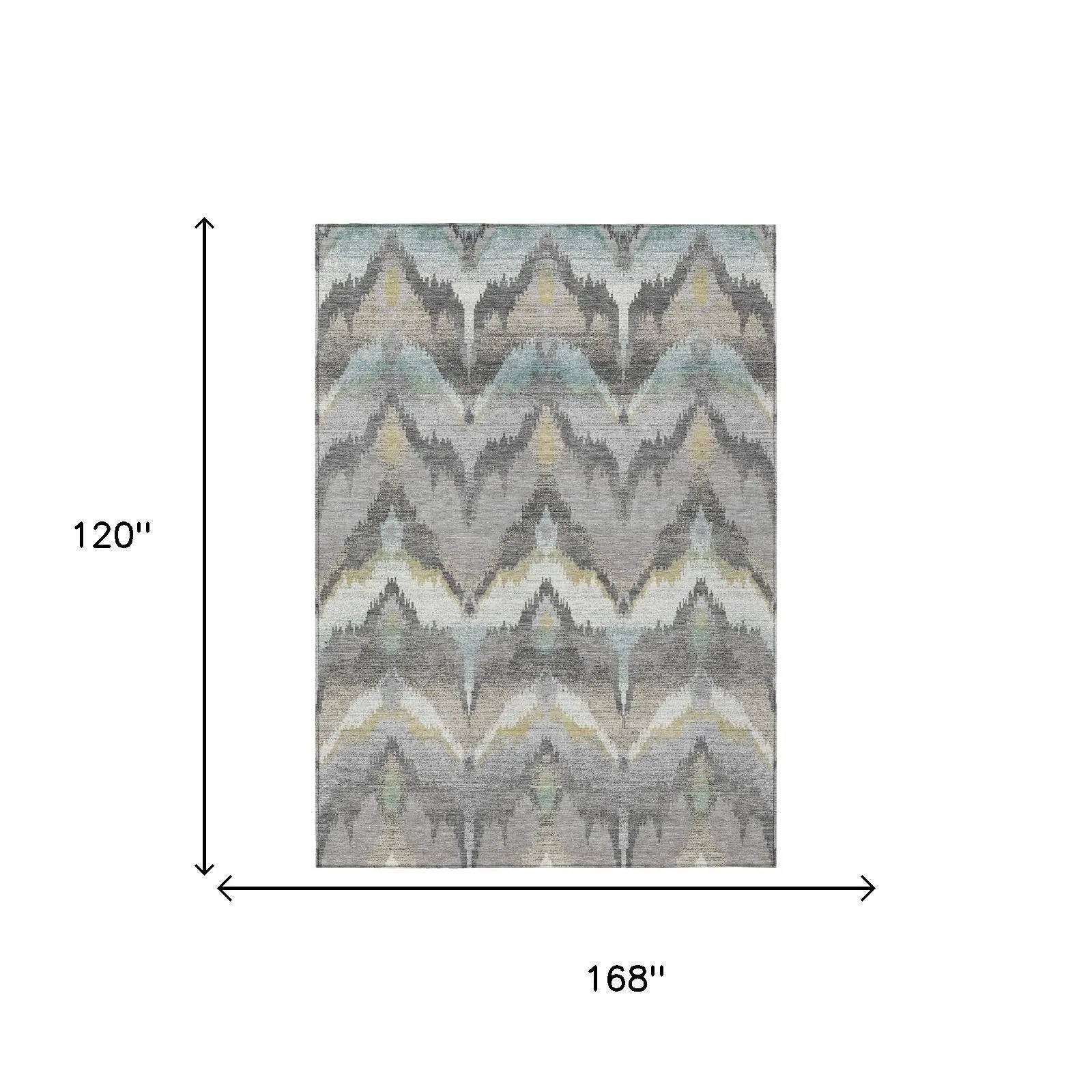 10' X 14' Gray And Silver Abstract Washable Indoor Outdoor Area Rug Homeroots Outdoor
