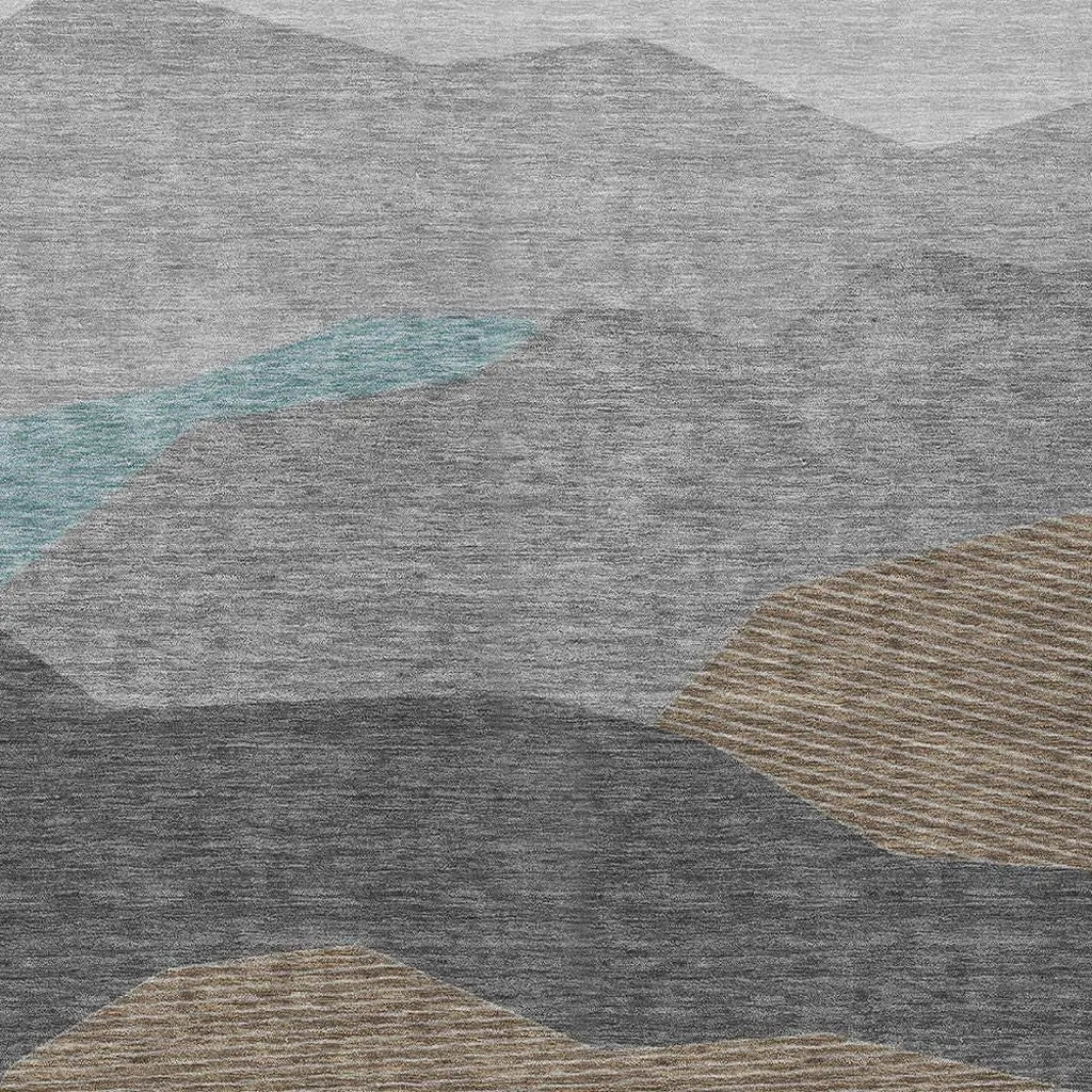 10' X 14' Gray And Silver Geometric Washable Indoor Outdoor Area Rug Homeroots Outdoor
