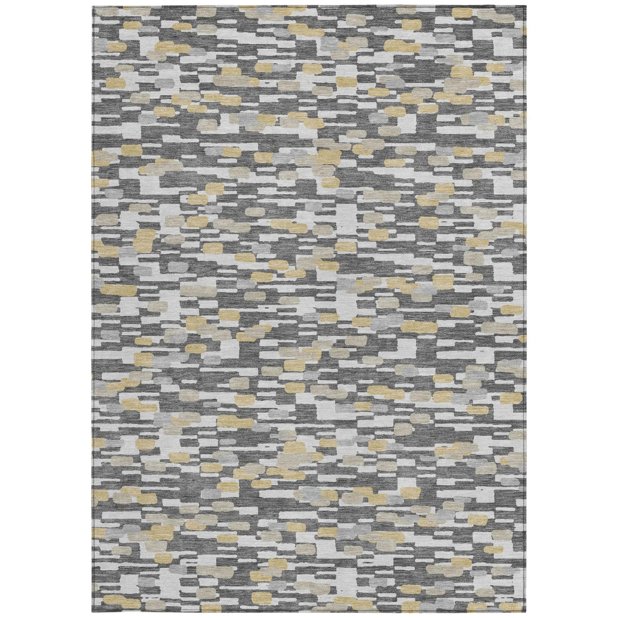 10' X 14' Gray And Silver Geometric Washable Indoor Outdoor Area Rug Homeroots Outdoor