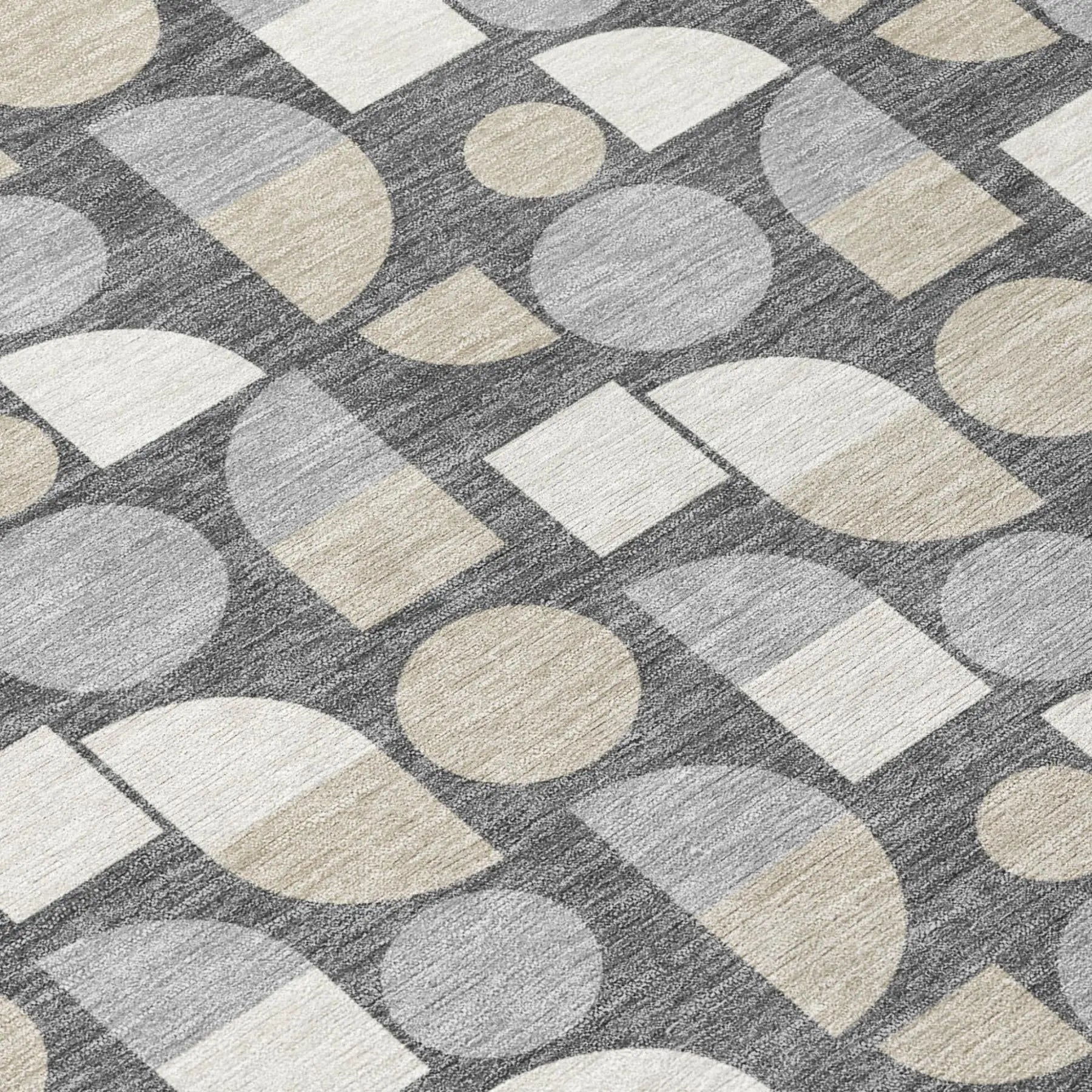 10' X 14' Gray And Silver Geometric Washable Indoor Outdoor Area Rug Homeroots Outdoor