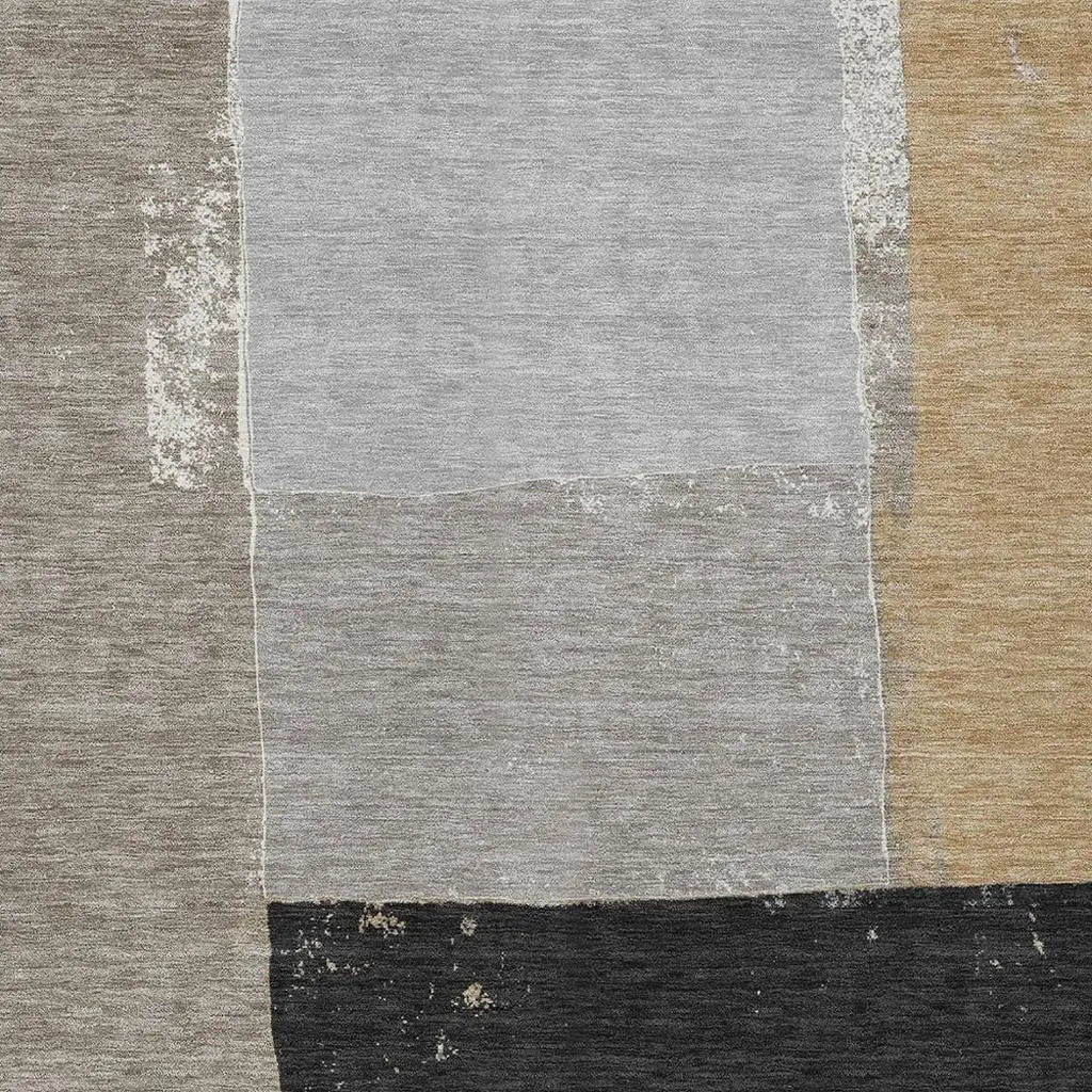 10' X 14' Gray And Silver Geometric Washable Indoor Outdoor Area Rug Homeroots Outdoor