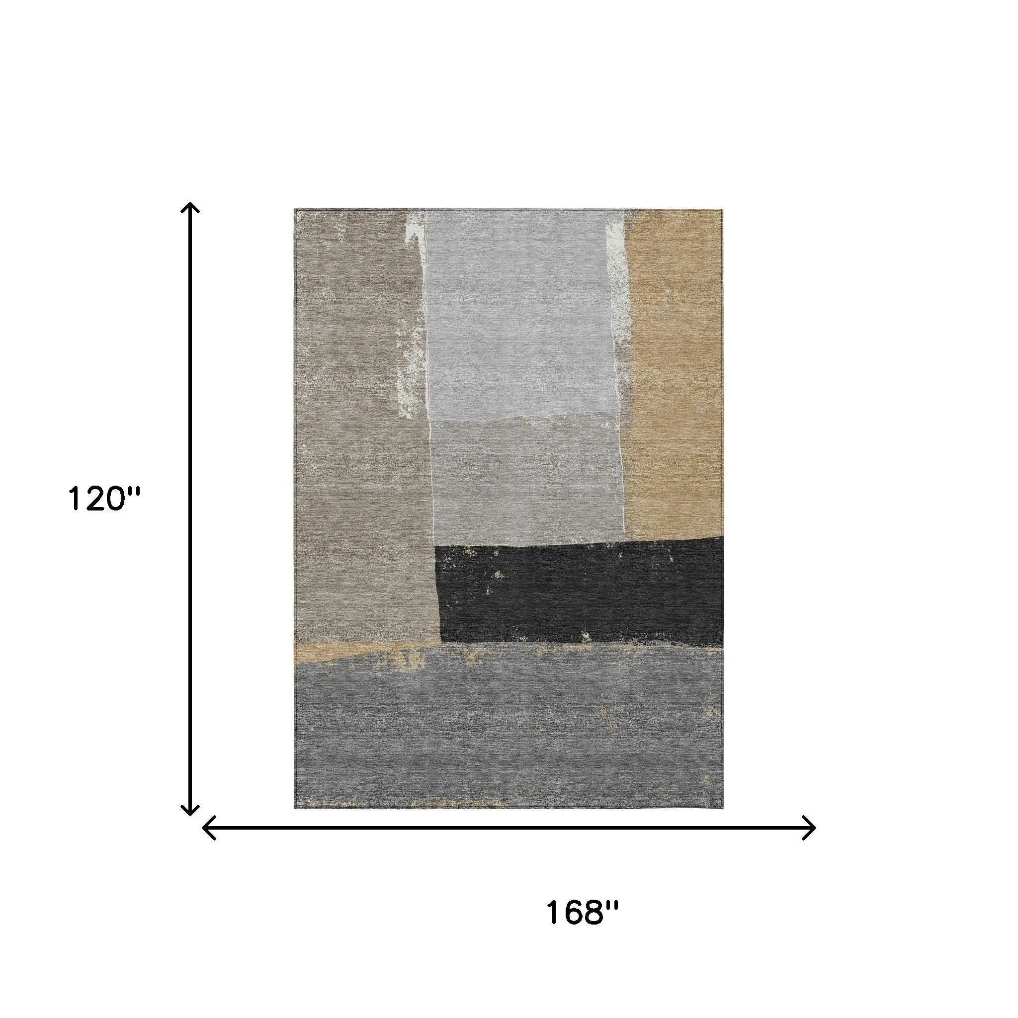 10' X 14' Gray And Silver Geometric Washable Indoor Outdoor Area Rug Homeroots Outdoor