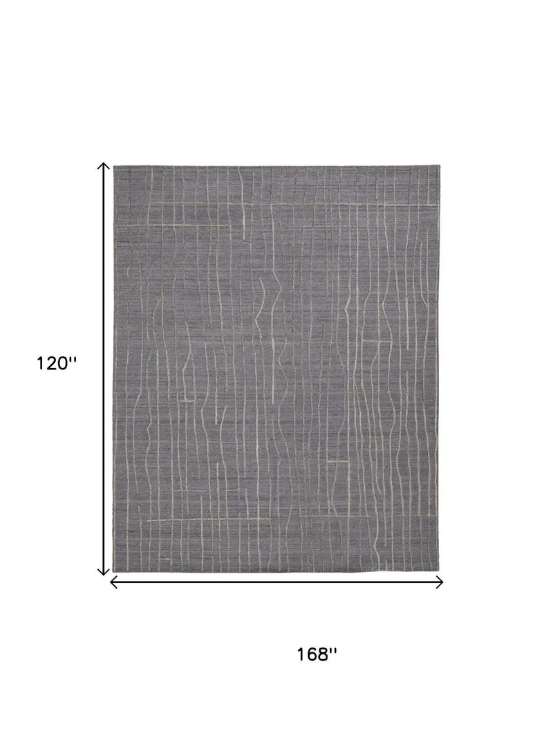 10' X 14' Gray And Silver Hand Woven Area Rug Homeroots Home Decor
