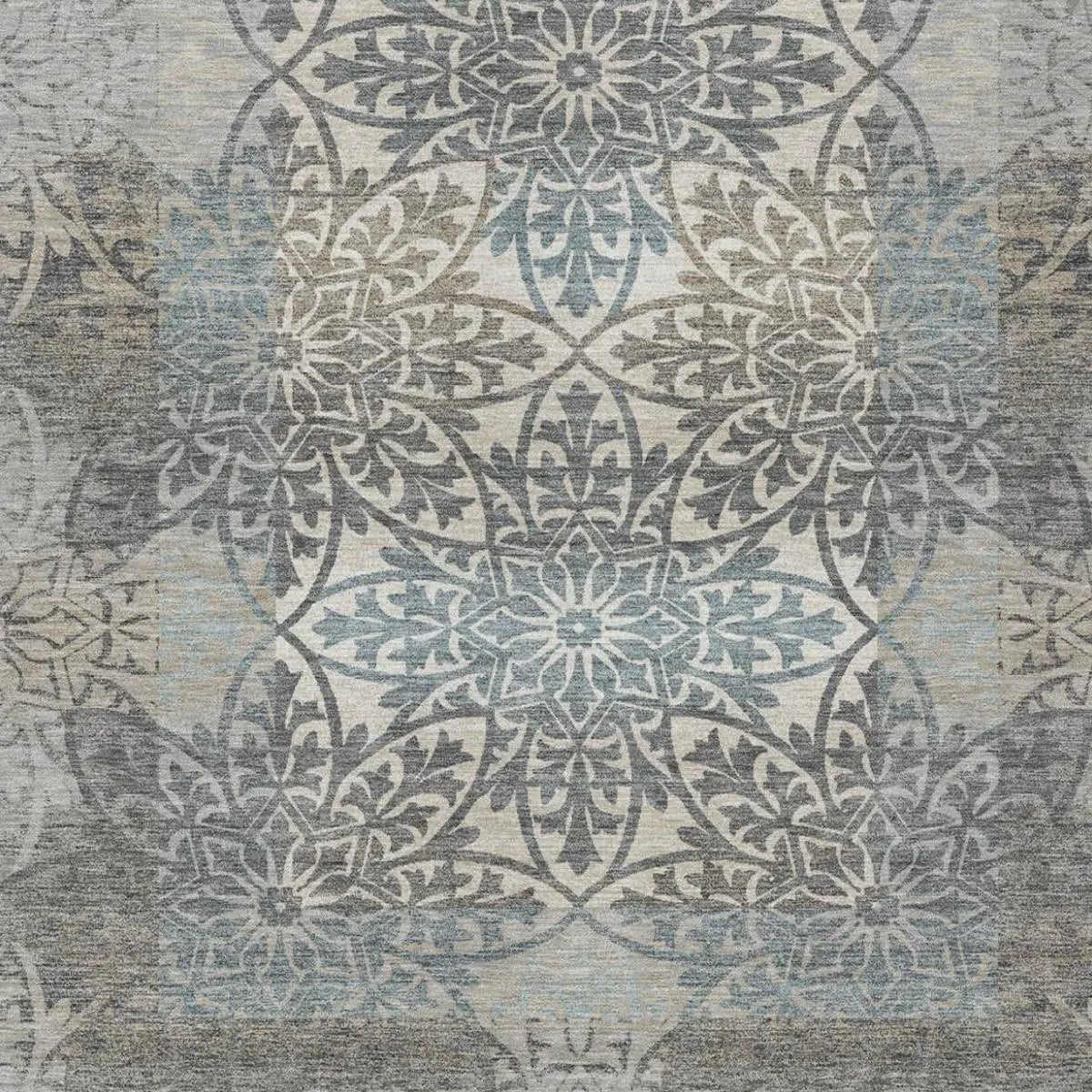 10' X 14' Gray And Silver Oriental Washable Indoor Outdoor Area Rug Homeroots Outdoor
