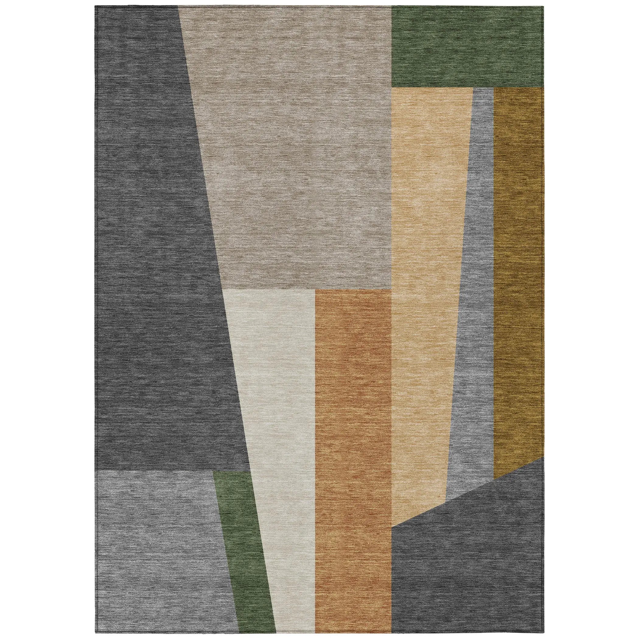 10' X 14' Gray And Taupe Geometric Washable Indoor Outdoor Area Rug Homeroots Outdoor