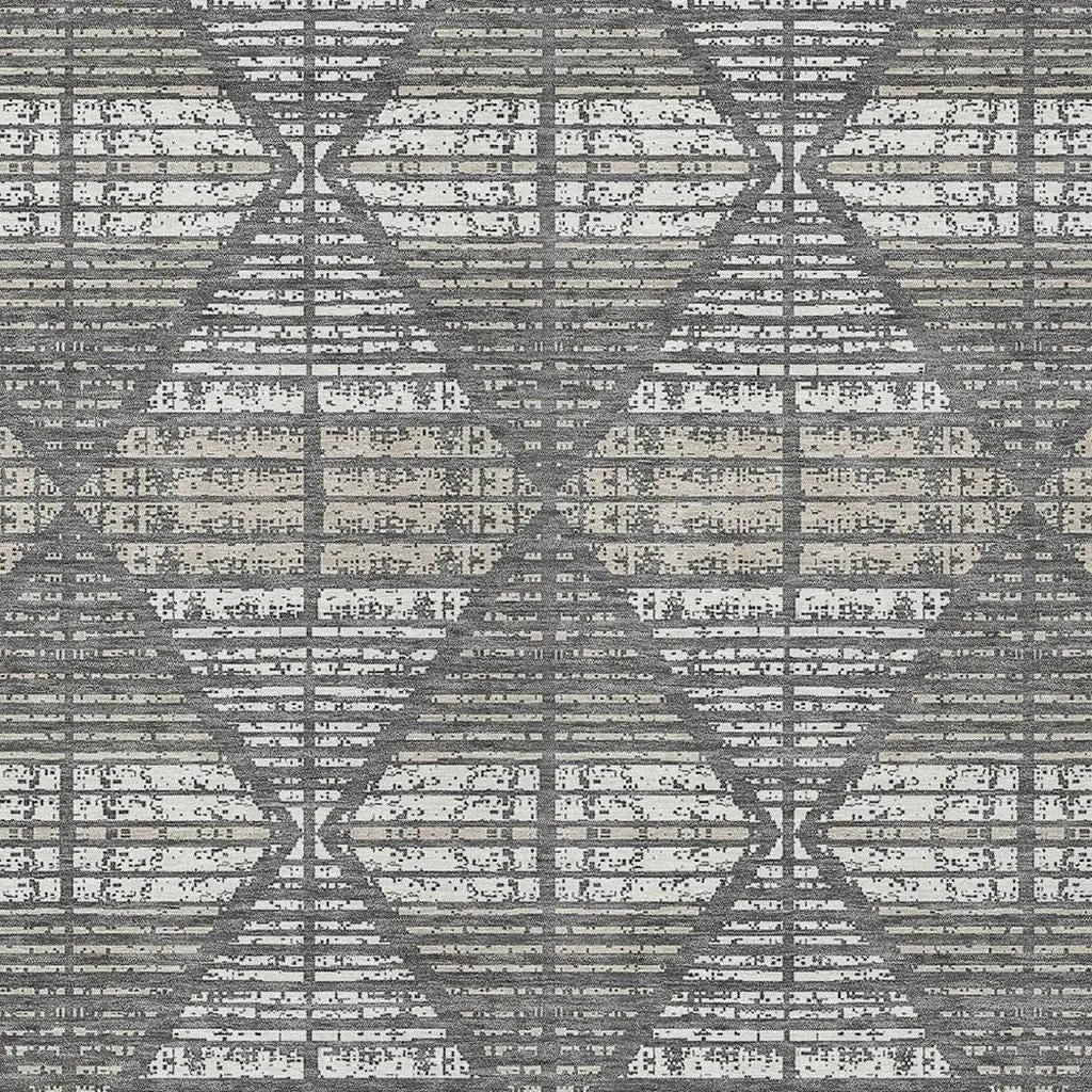 10' X 14' Gray And Taupe Geometric Washable Indoor Outdoor Area Rug Homeroots Outdoor