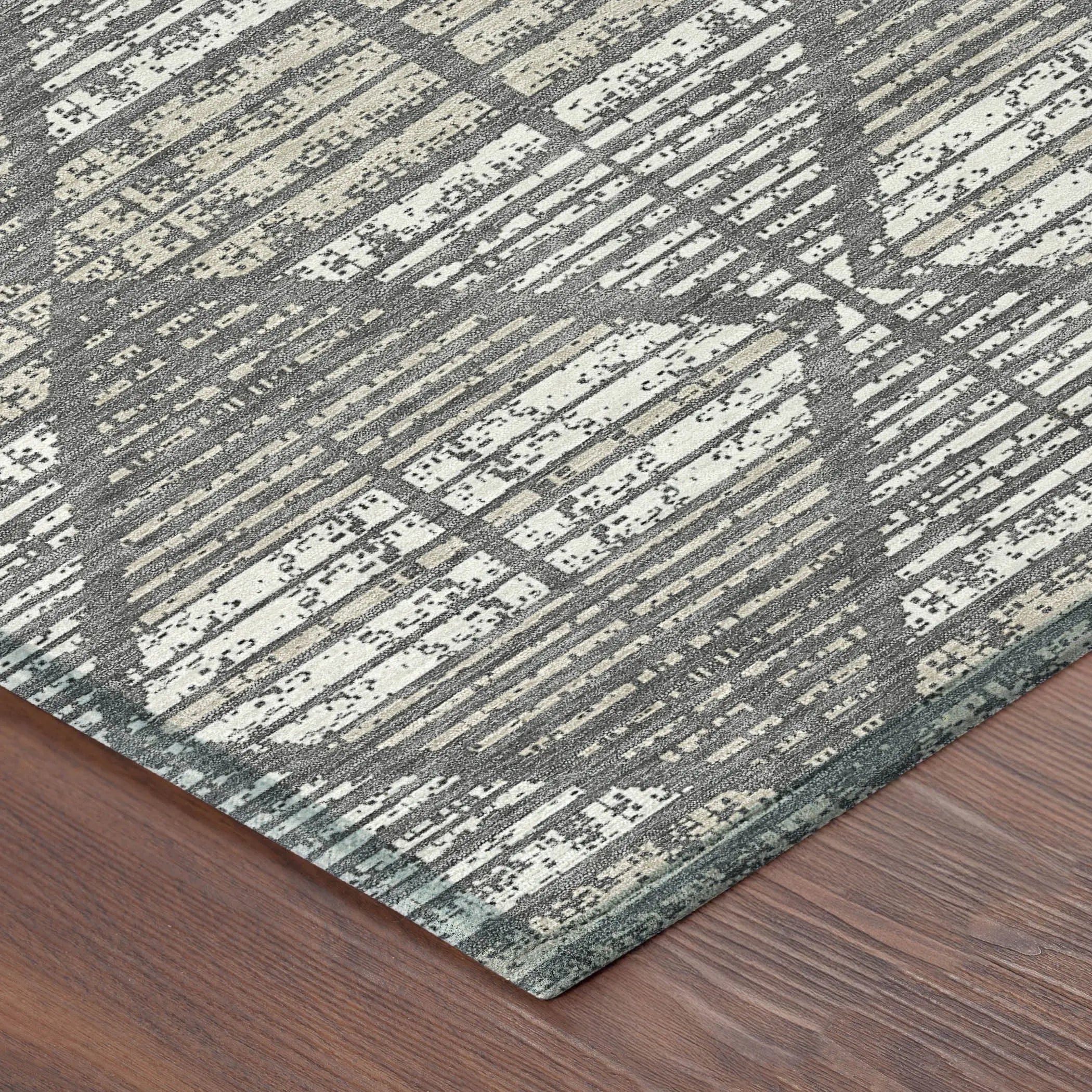 10' X 14' Gray And Taupe Geometric Washable Indoor Outdoor Area Rug Homeroots Outdoor
