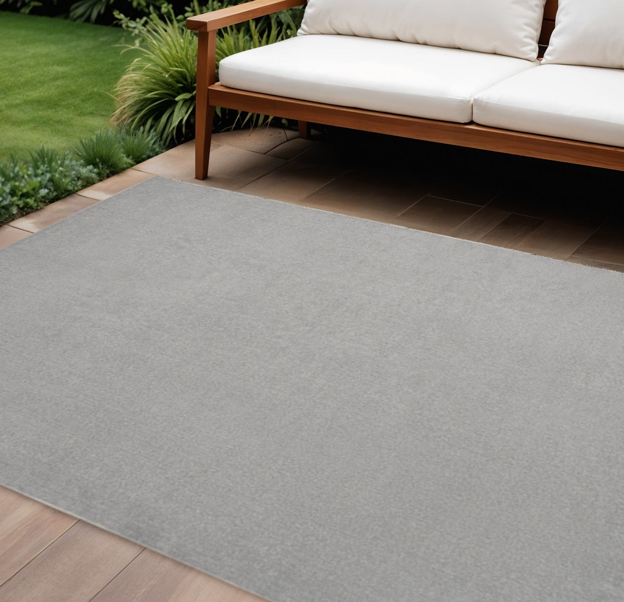 10' X 14' Gray Indoor Outdoor Area Rug - GreatEagleInc