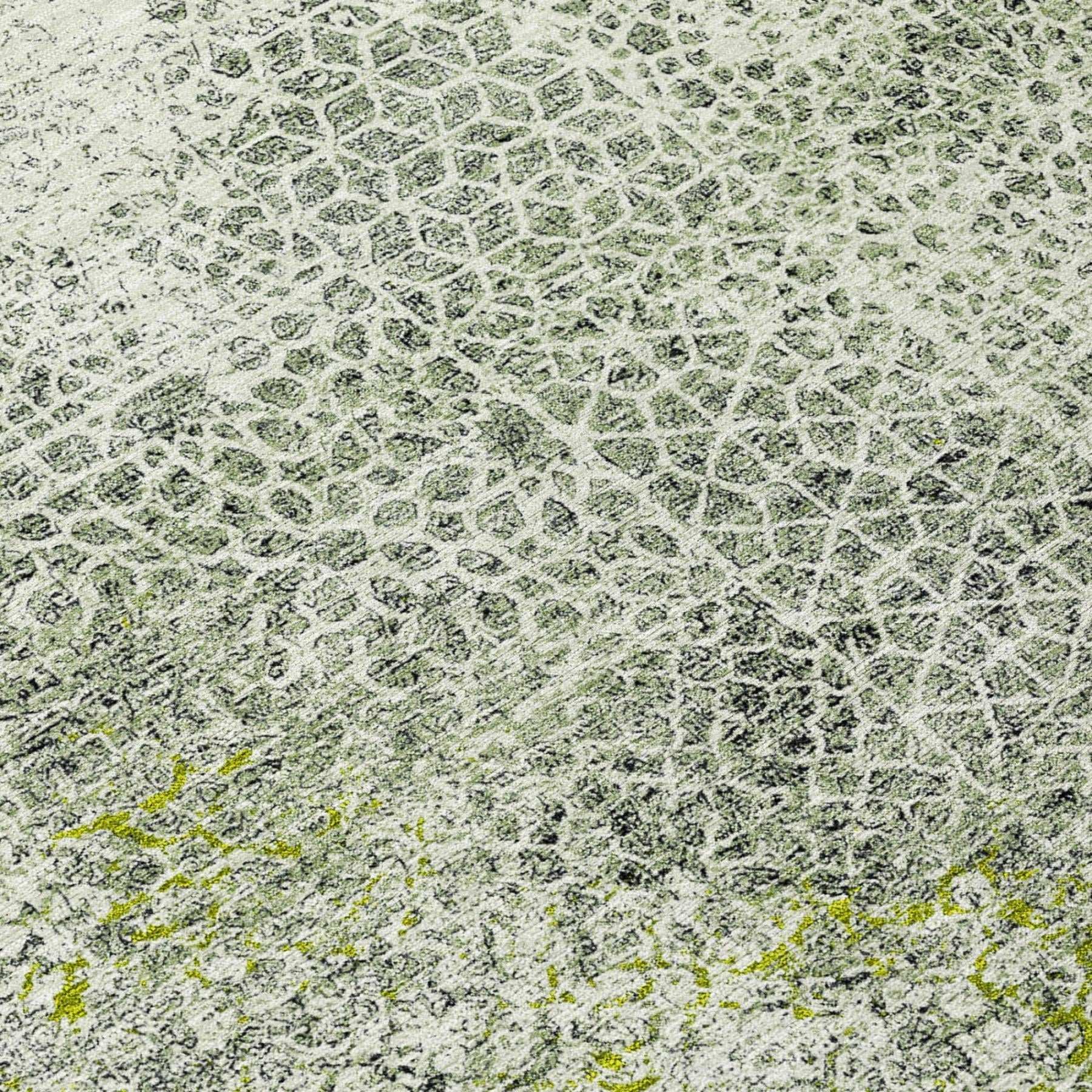 10' X 14' Green And Beige Abstract Washable Indoor Outdoor Area Rug Homeroots Outdoor
