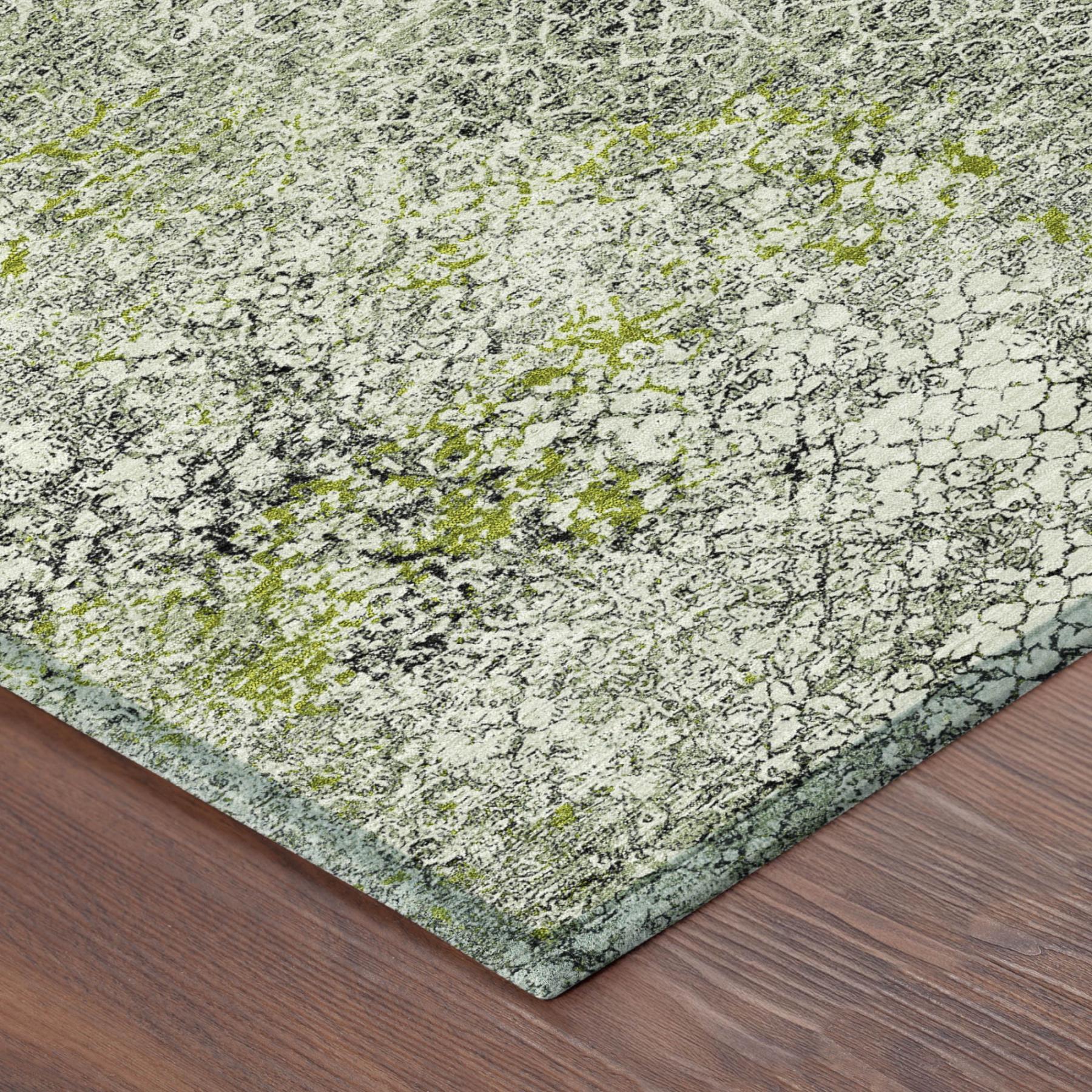 10' X 14' Green And Beige Abstract Washable Indoor Outdoor Area Rug Homeroots Outdoor