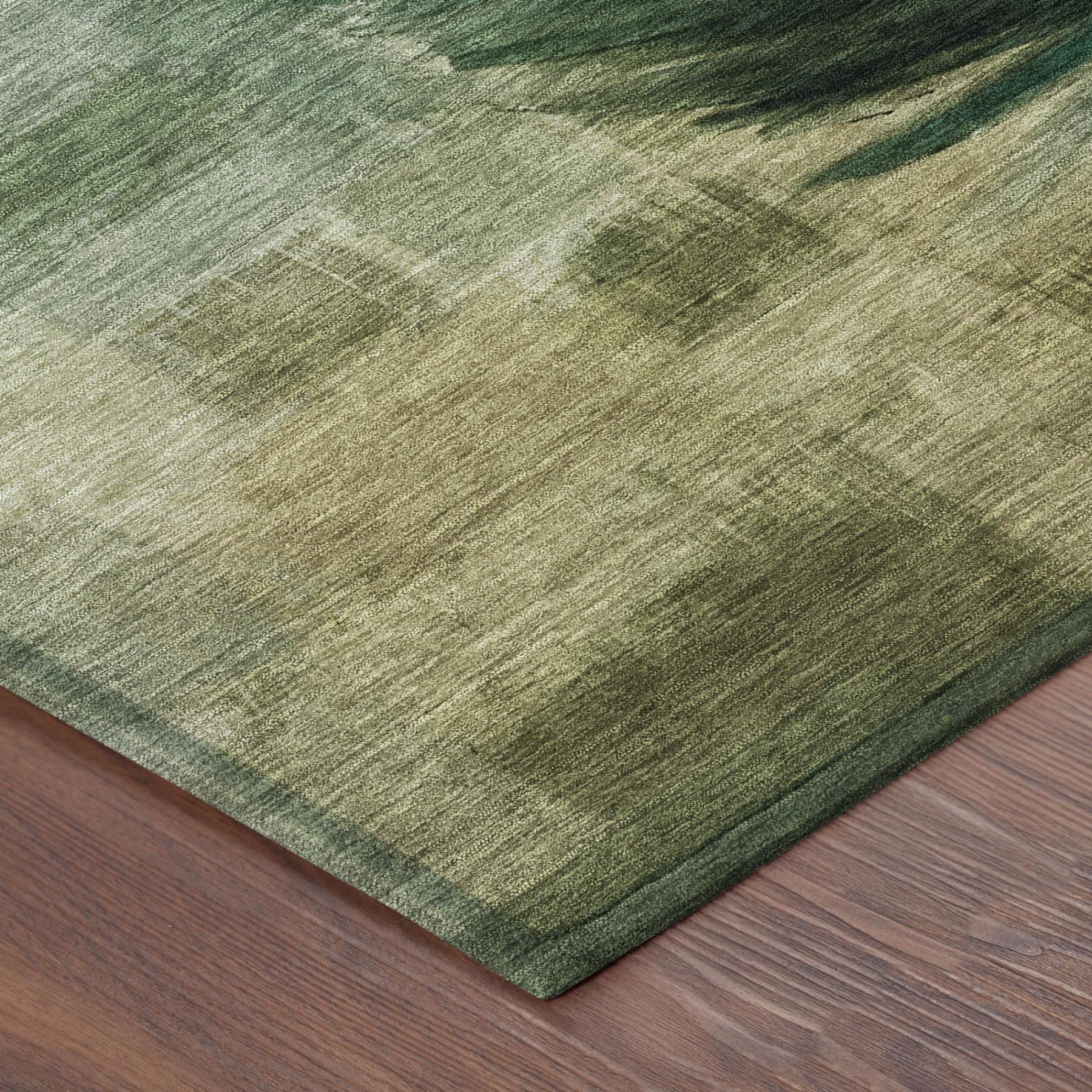 10' X 14' Green And Brown Botanical Leaves Washable Indoor Outdoor Area Rug Homeroots Outdoor