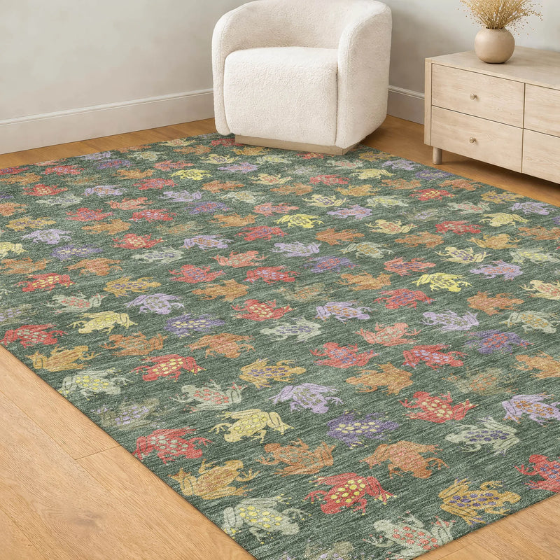 10' X 14' Green And Brown Geometric Washable Indoor Outdoor Area Rug Homeroots Outdoor