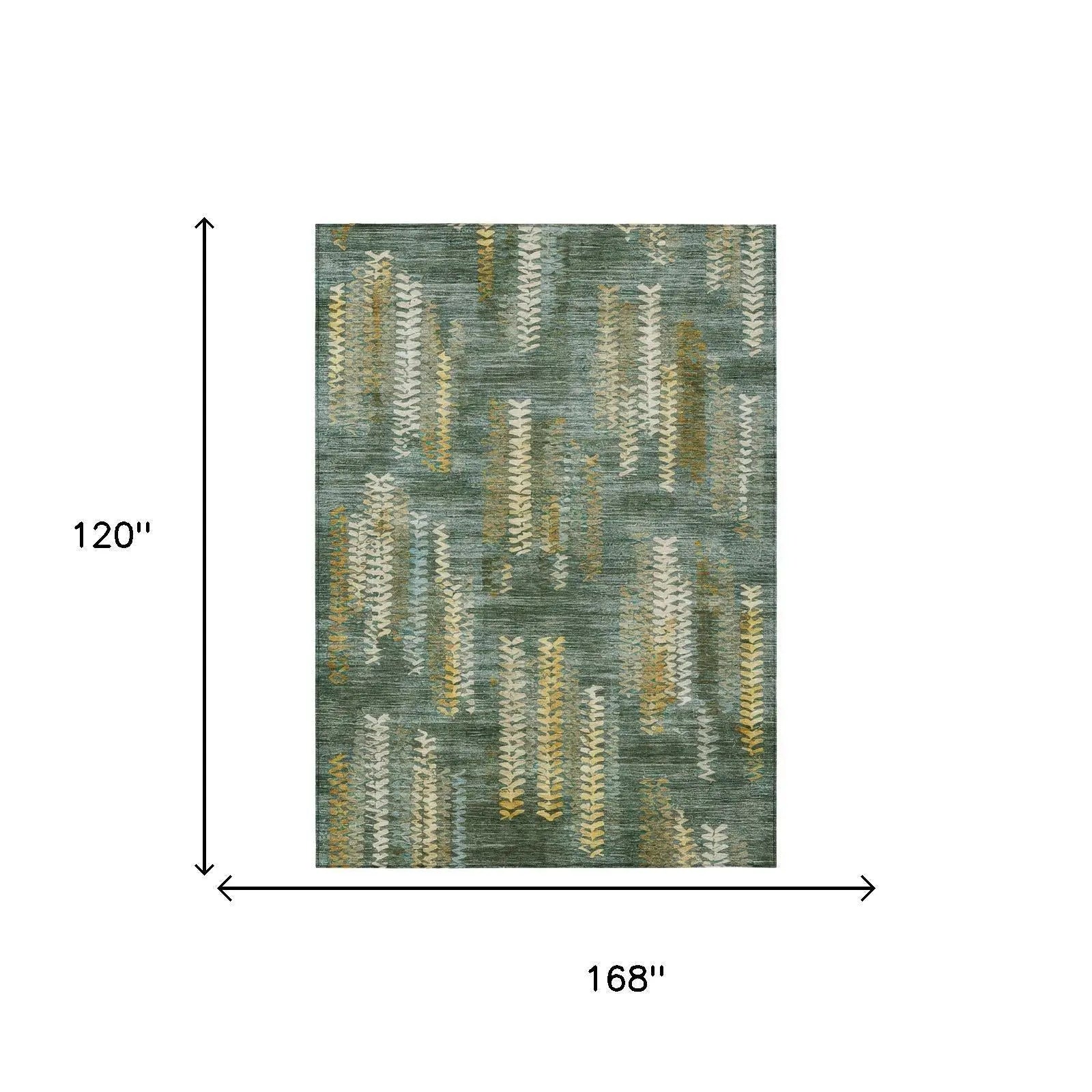 10' X 14' Green And Brown Striped Washable Indoor Outdoor Area Rug Homeroots Outdoor