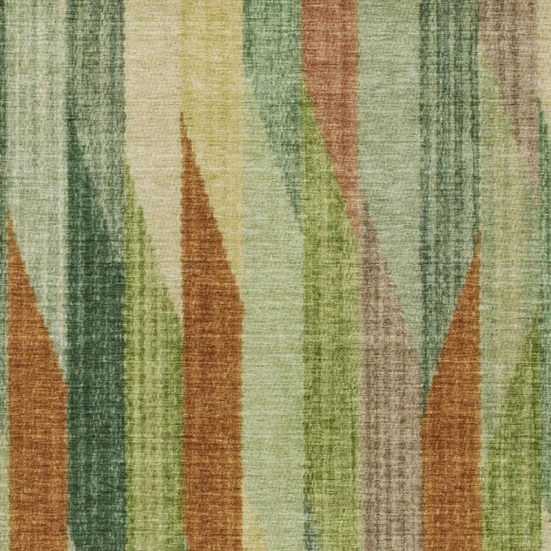 10' X 14' Green And Brown Striped Washable Indoor Outdoor Area Rug Homeroots Outdoor