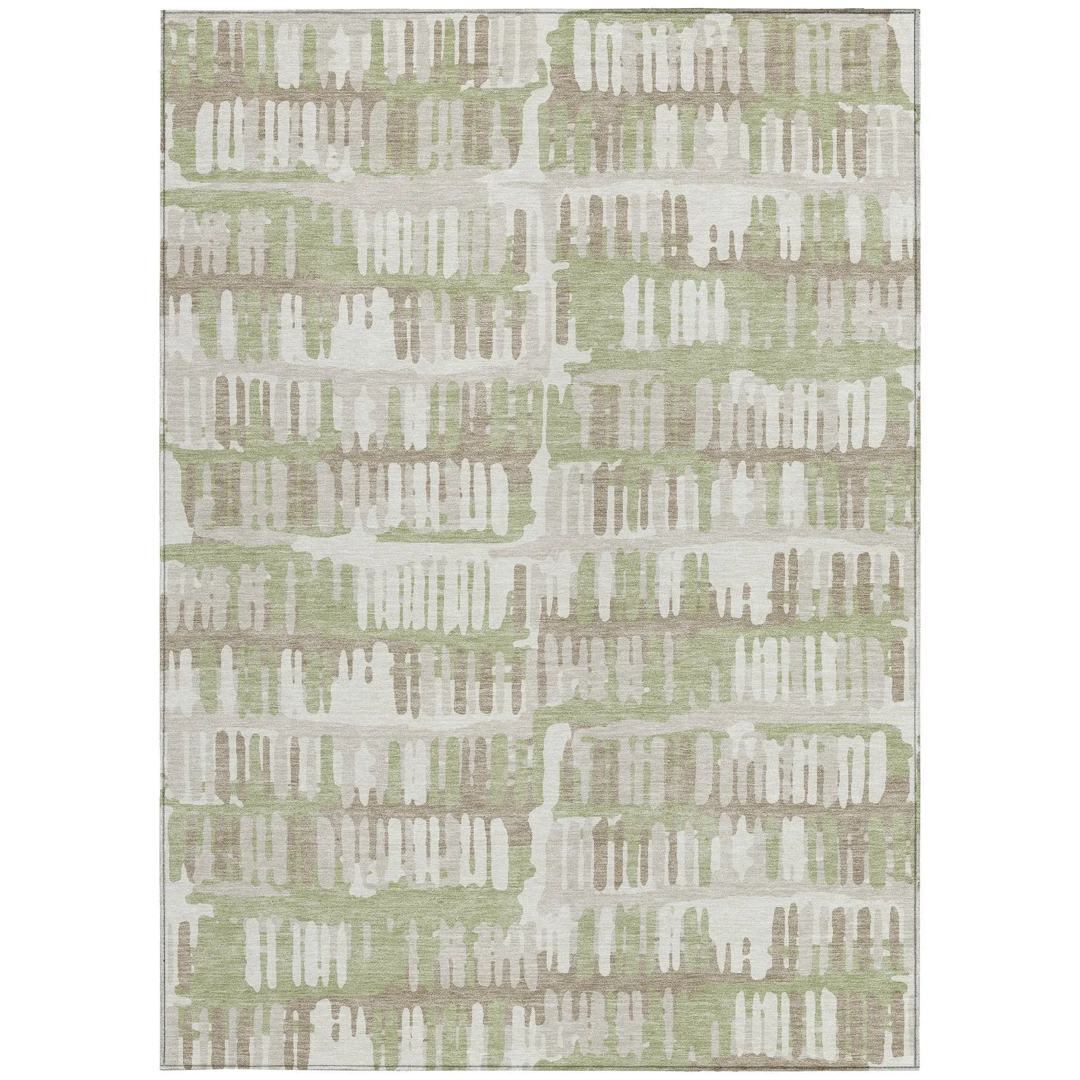 10' X 14' Green And Denim Blue Abstract Washable Indoor Outdoor Area Rug Homeroots Outdoor
