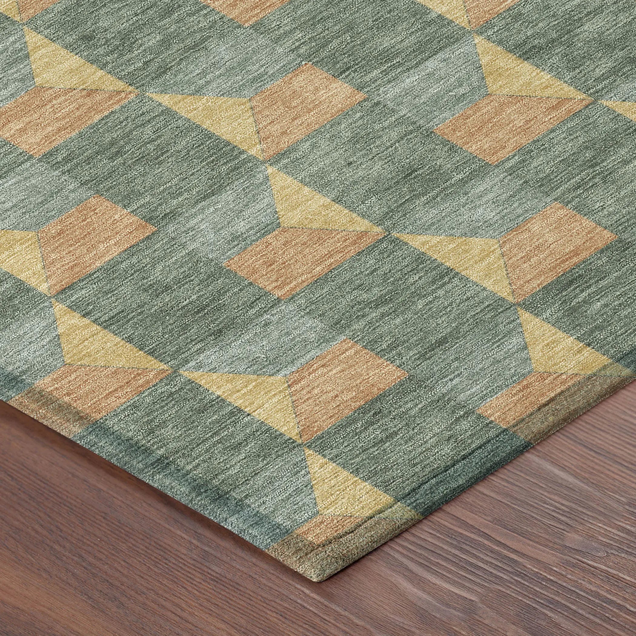 10' X 14' Green And Gray Geometric Washable Indoor Outdoor Area Rug Homeroots Outdoor