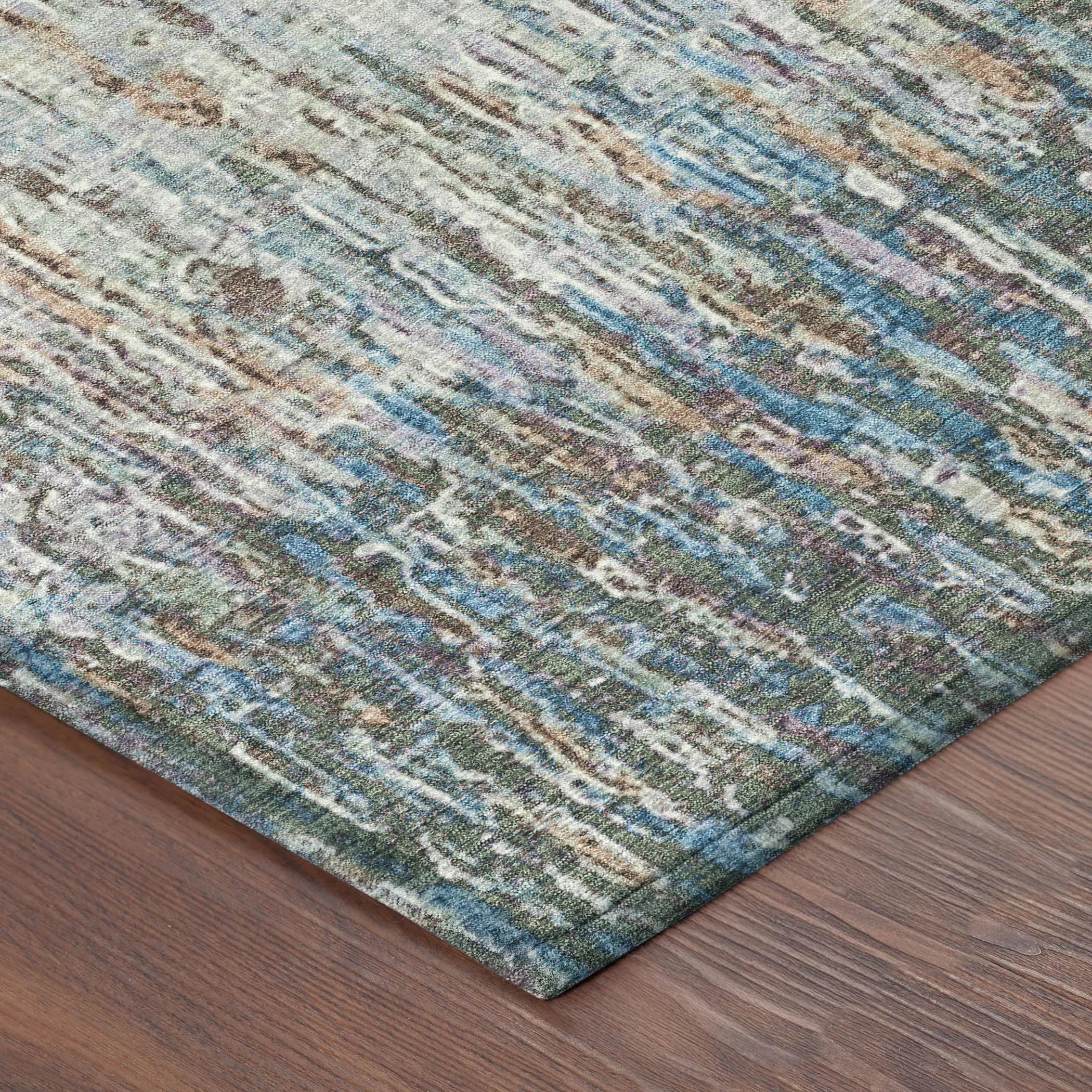 10' X 14' Green And Gray Striped Washable Indoor Outdoor Area Rug Homeroots Outdoor