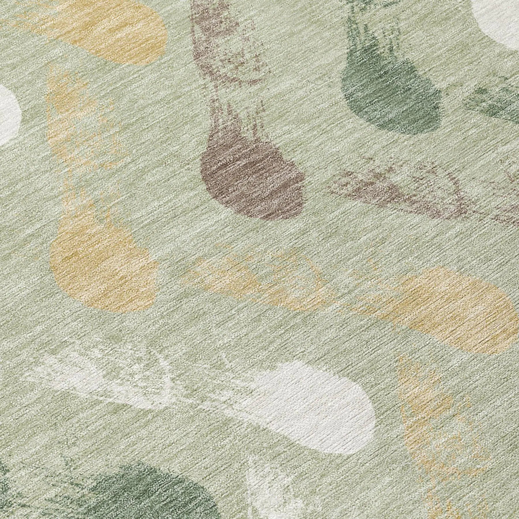 10' X 14' Green And Ivory Geometric Washable Indoor Outdoor Area Rug Homeroots Outdoor