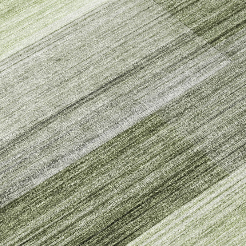 10' X 14' Green And Ivory Striped Washable Indoor Outdoor Area Rug Homeroots Outdoor