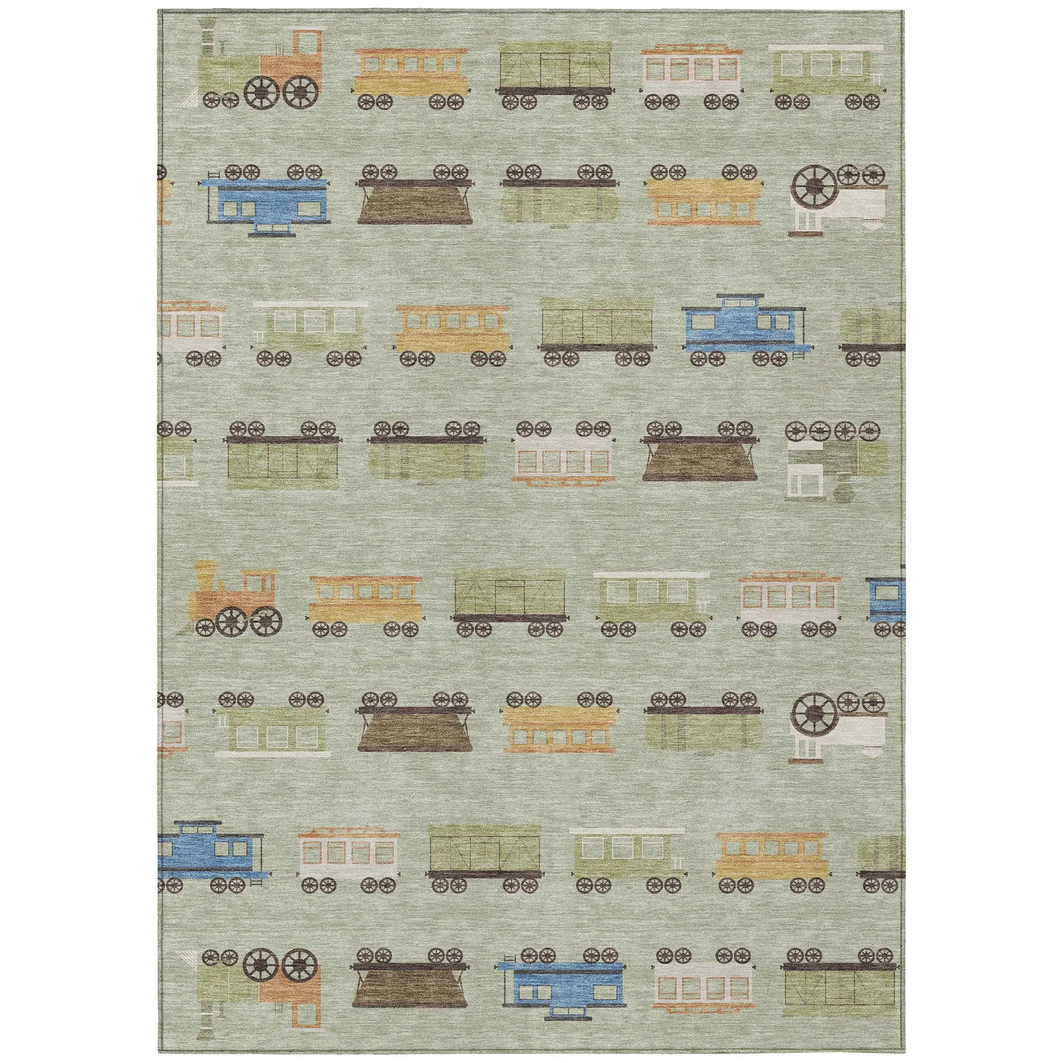 10' X 14' Green And Khaki Abstract Washable Indoor Outdoor Area Rug Homeroots Outdoor