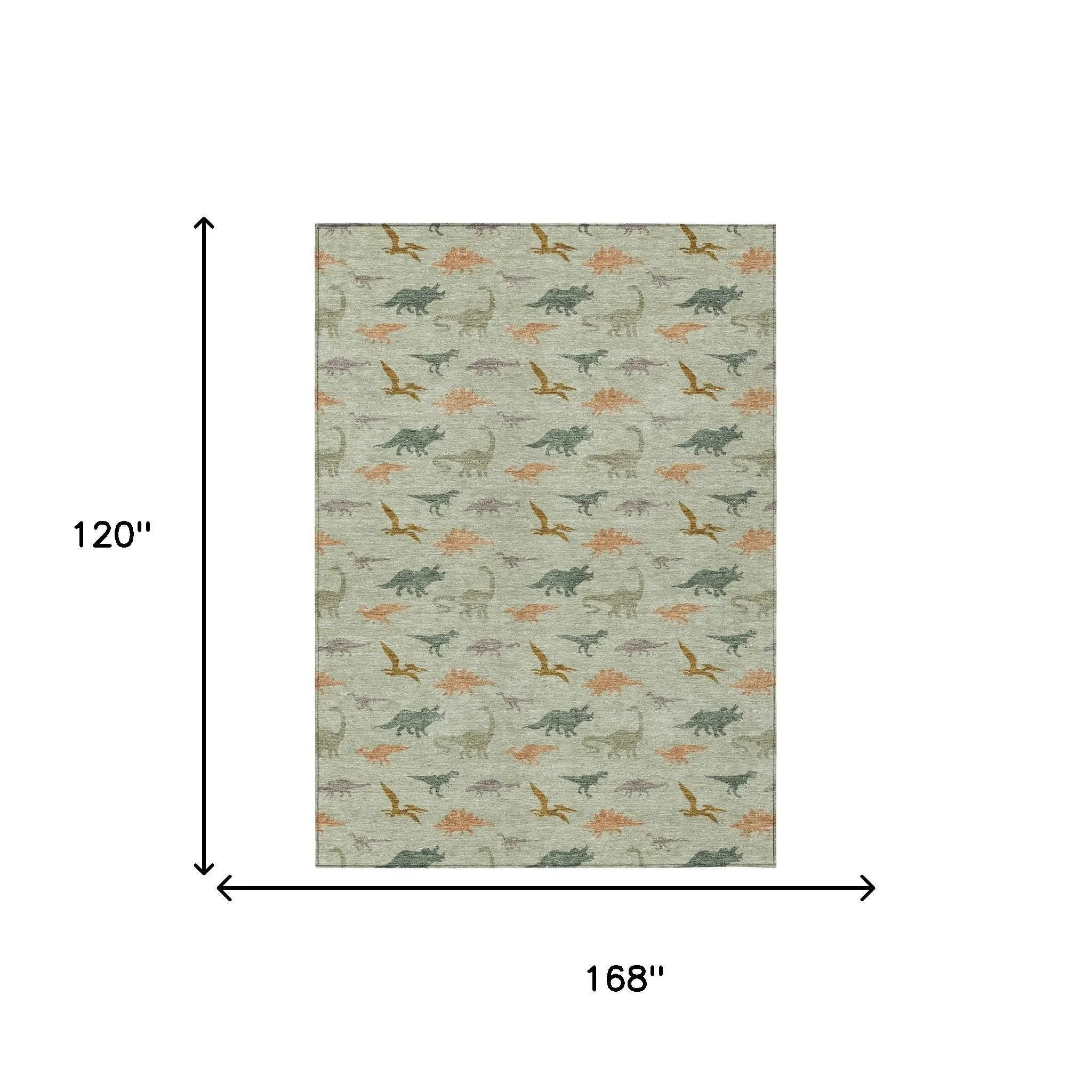 10' X 14' Green And Khaki Geometric Washable Indoor Outdoor Area Rug Homeroots Outdoor