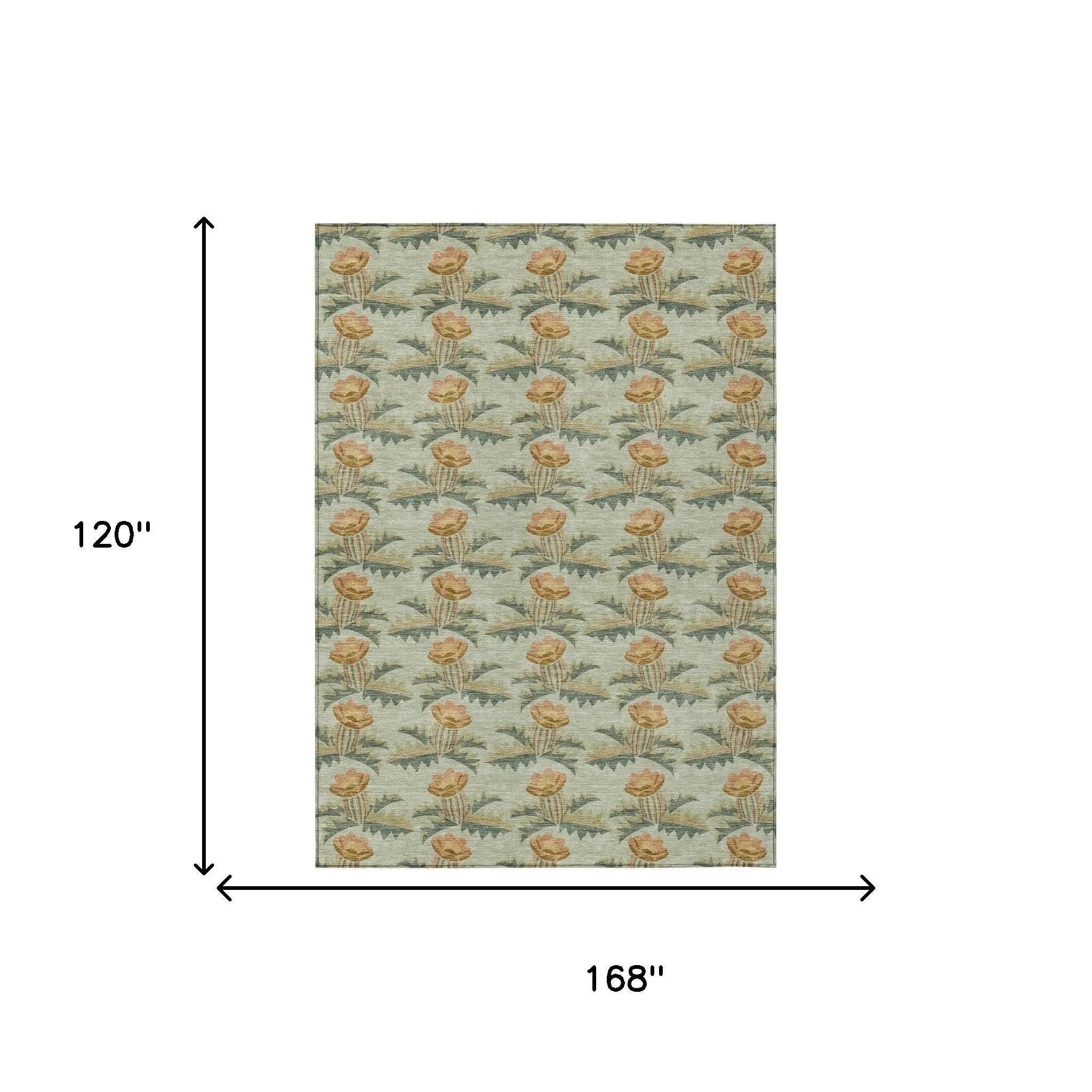 10' X 14' Green And Lavender Floral Washable Indoor Outdoor Area Rug Homeroots Outdoor