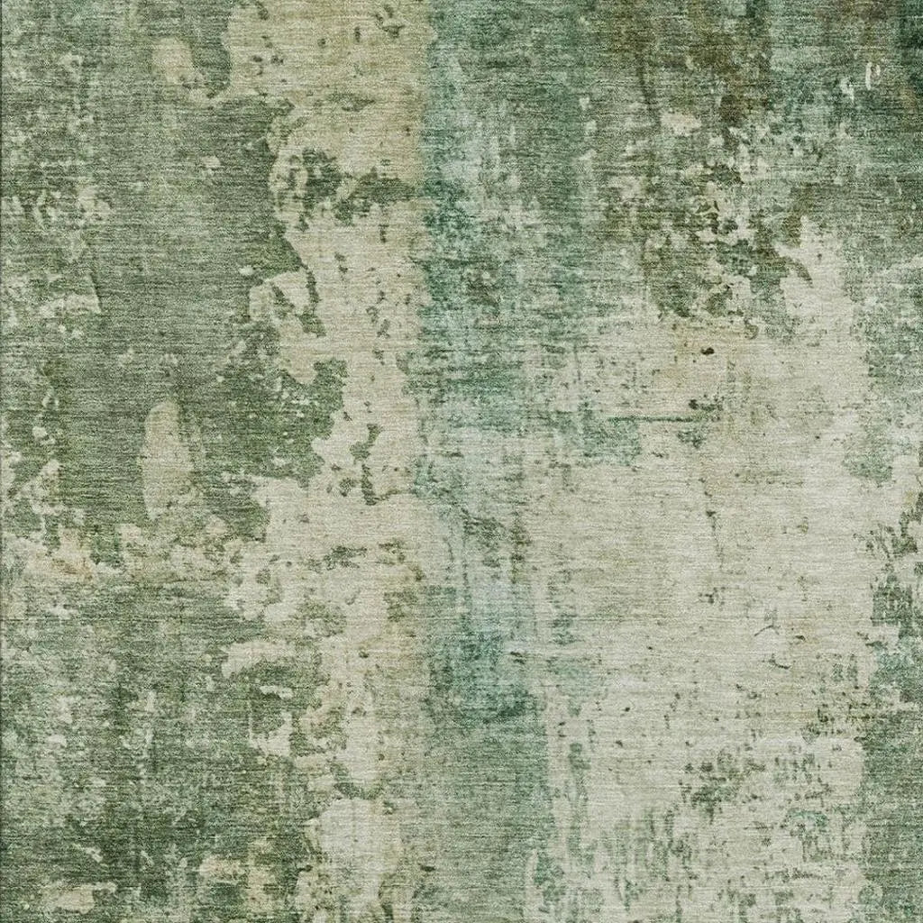 10' X 14' Green And Sage Abstract Washable Indoor Outdoor Area Rug Homeroots Outdoor