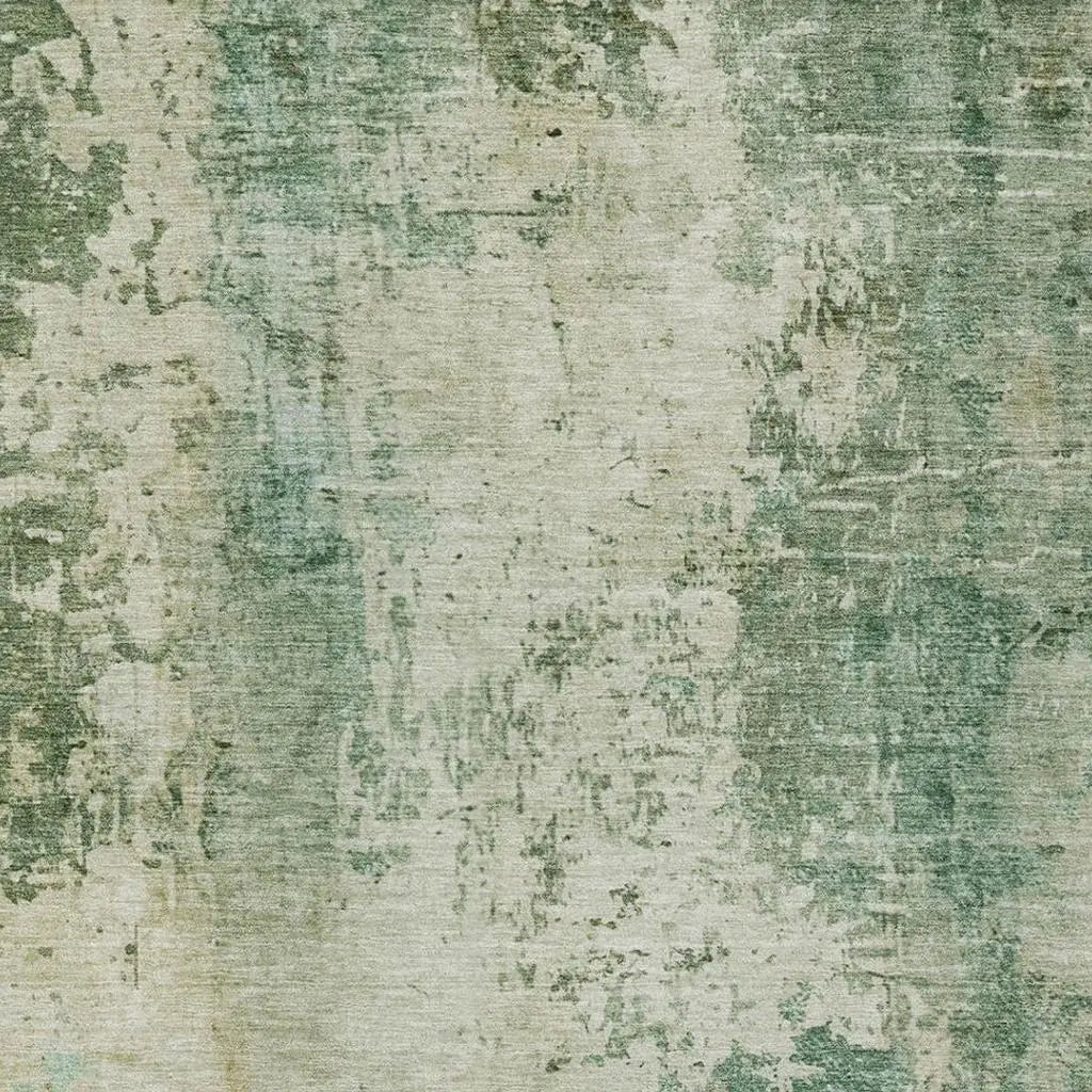 10' X 14' Green And Sage Abstract Washable Indoor Outdoor Area Rug Homeroots Outdoor
