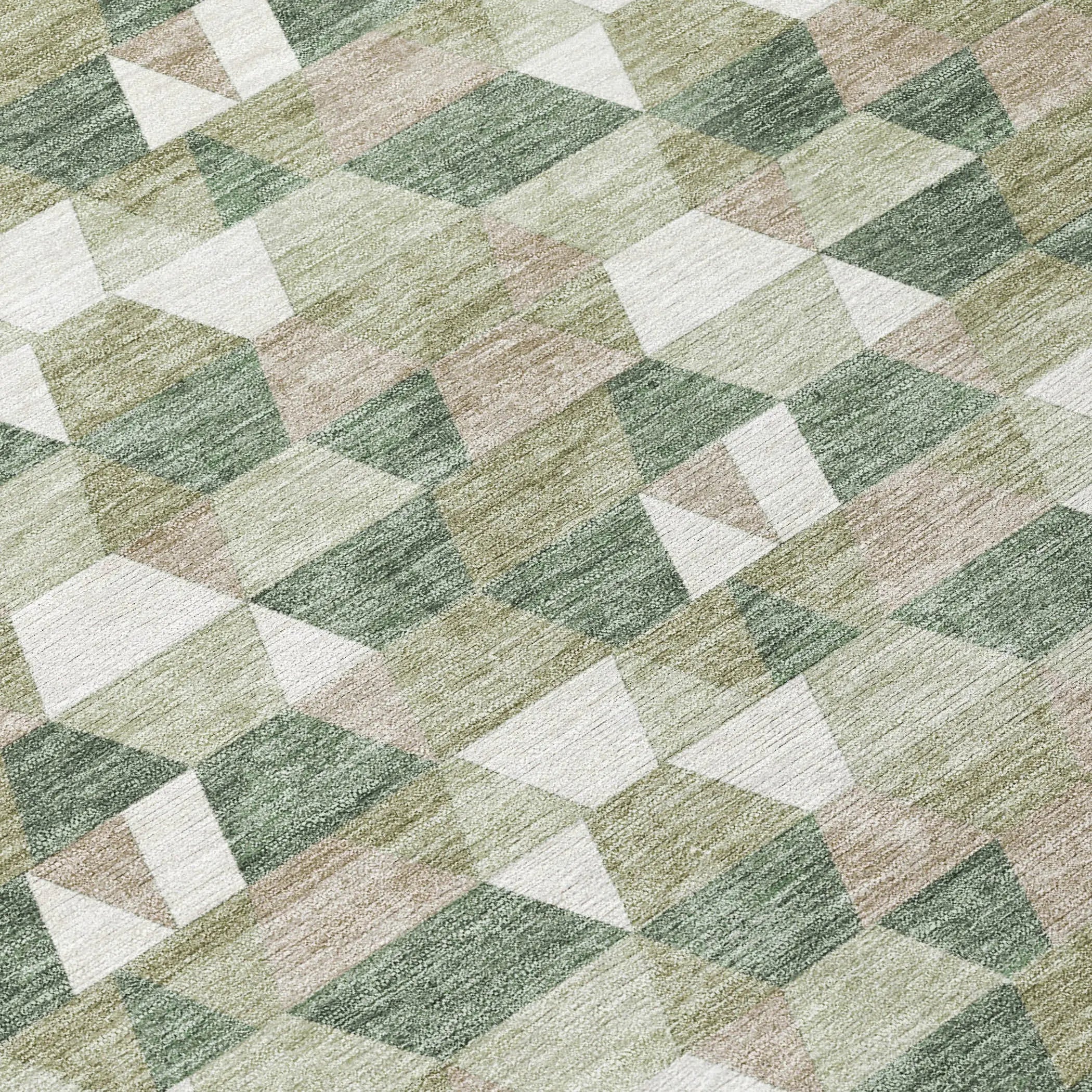 10' X 14' Green And Silver Geometric Washable Indoor Outdoor Area Rug Homeroots Outdoor