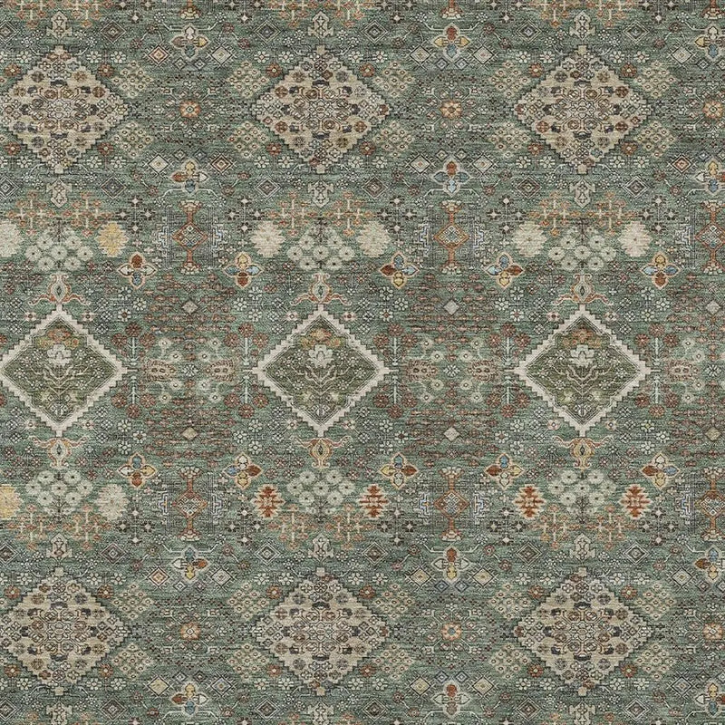 10' X 14' Green And Taupe Geometric Washable Indoor Outdoor Area Rug Homeroots Outdoor