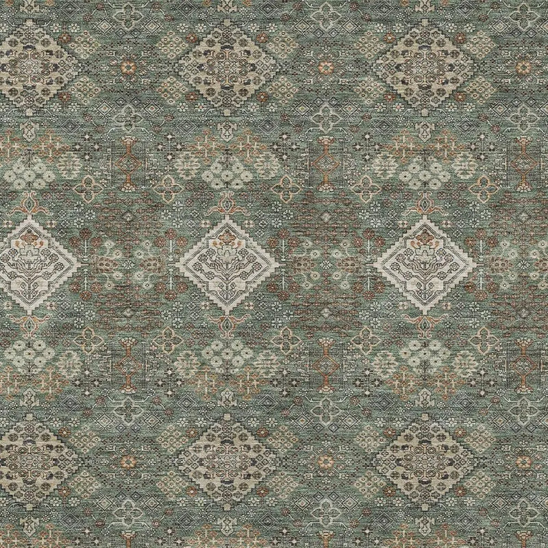 10' X 14' Green And Taupe Geometric Washable Indoor Outdoor Area Rug Homeroots Outdoor