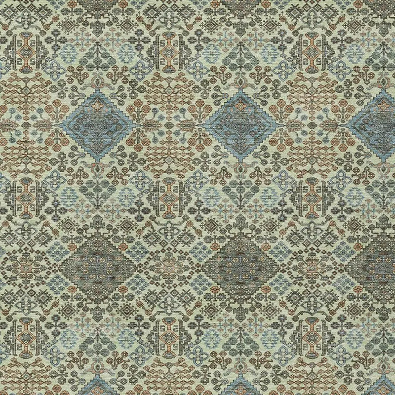 10' X 14' Green And Teal Blue Geometric Washable Indoor Outdoor Area Rug Homeroots Outdoor