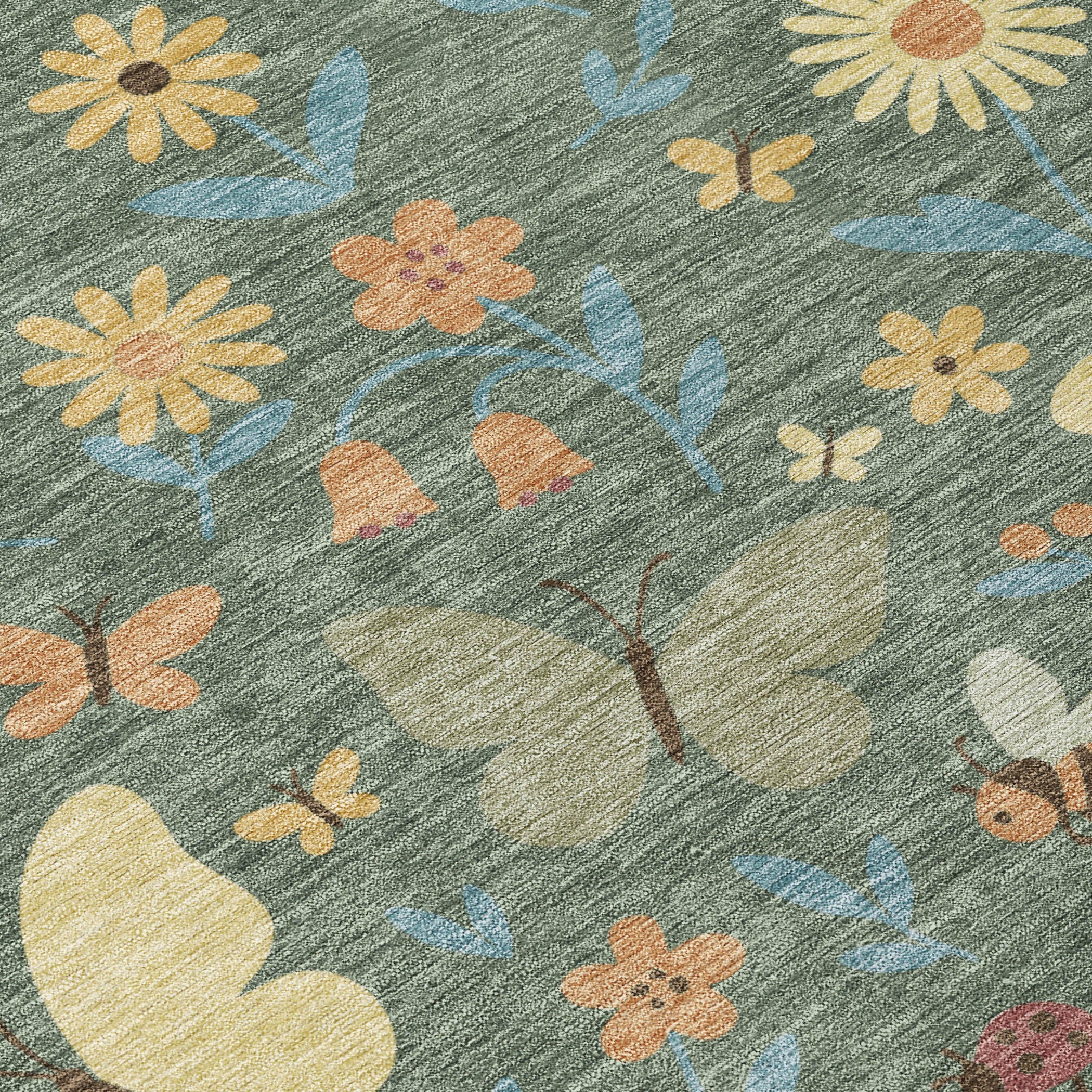 10' X 14' Green And Wheat Abstract Washable Indoor Outdoor Area Rug Homeroots Outdoor