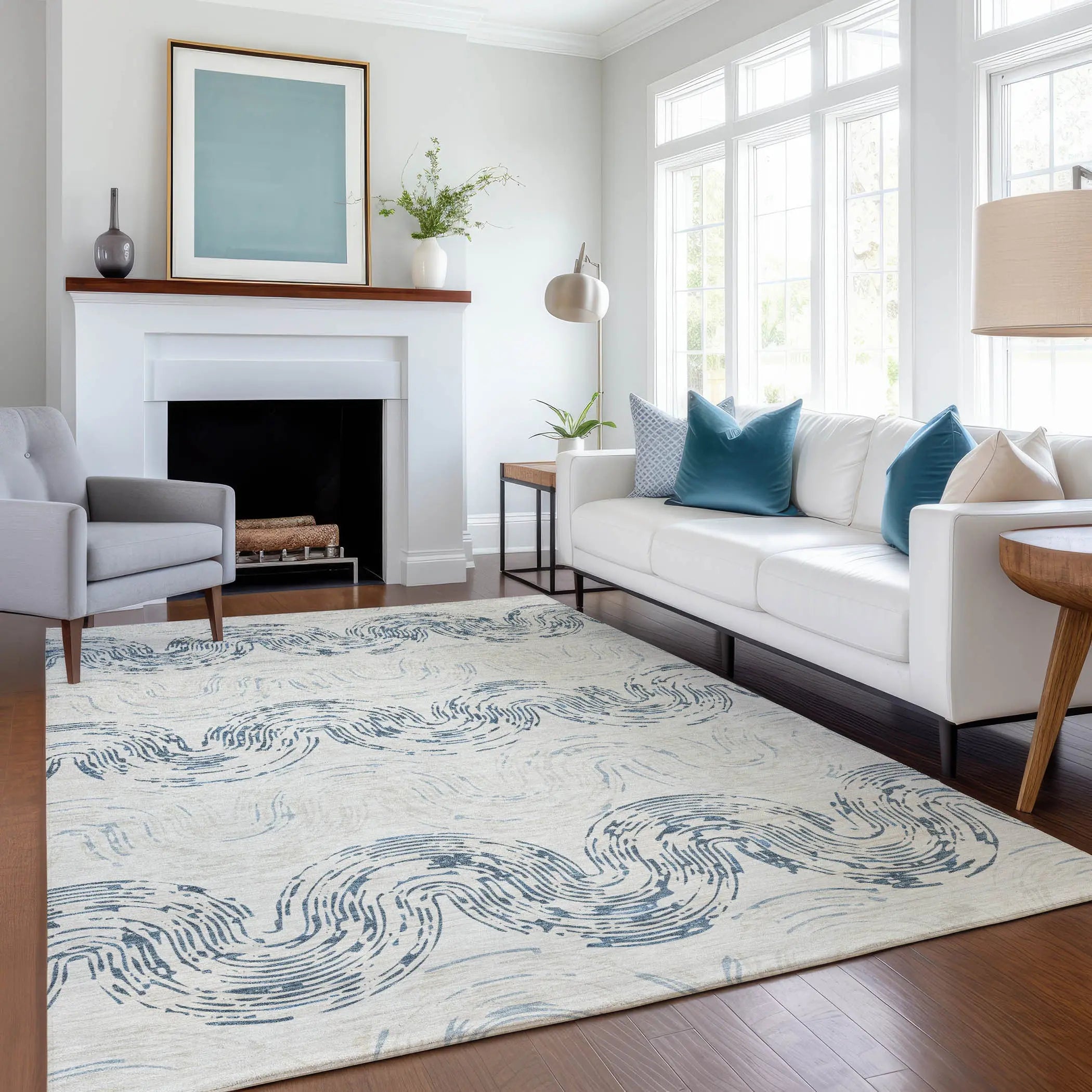 10' X 14' Ivory And Beige Abstract Washable Indoor Outdoor Area Rug Homeroots Outdoor