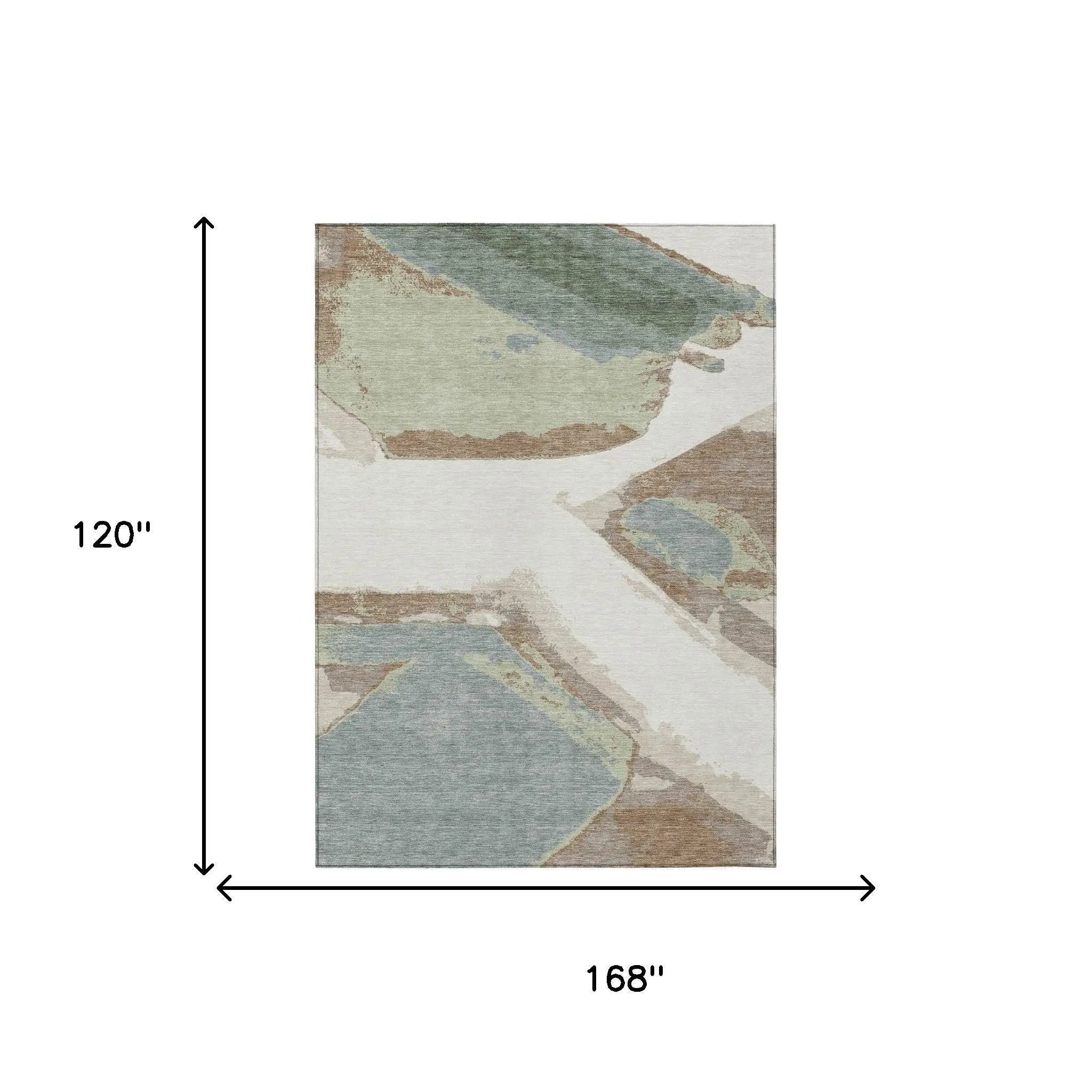 10' X 14' Ivory And Beige Abstract Washable Indoor Outdoor Area Rug Homeroots Outdoor