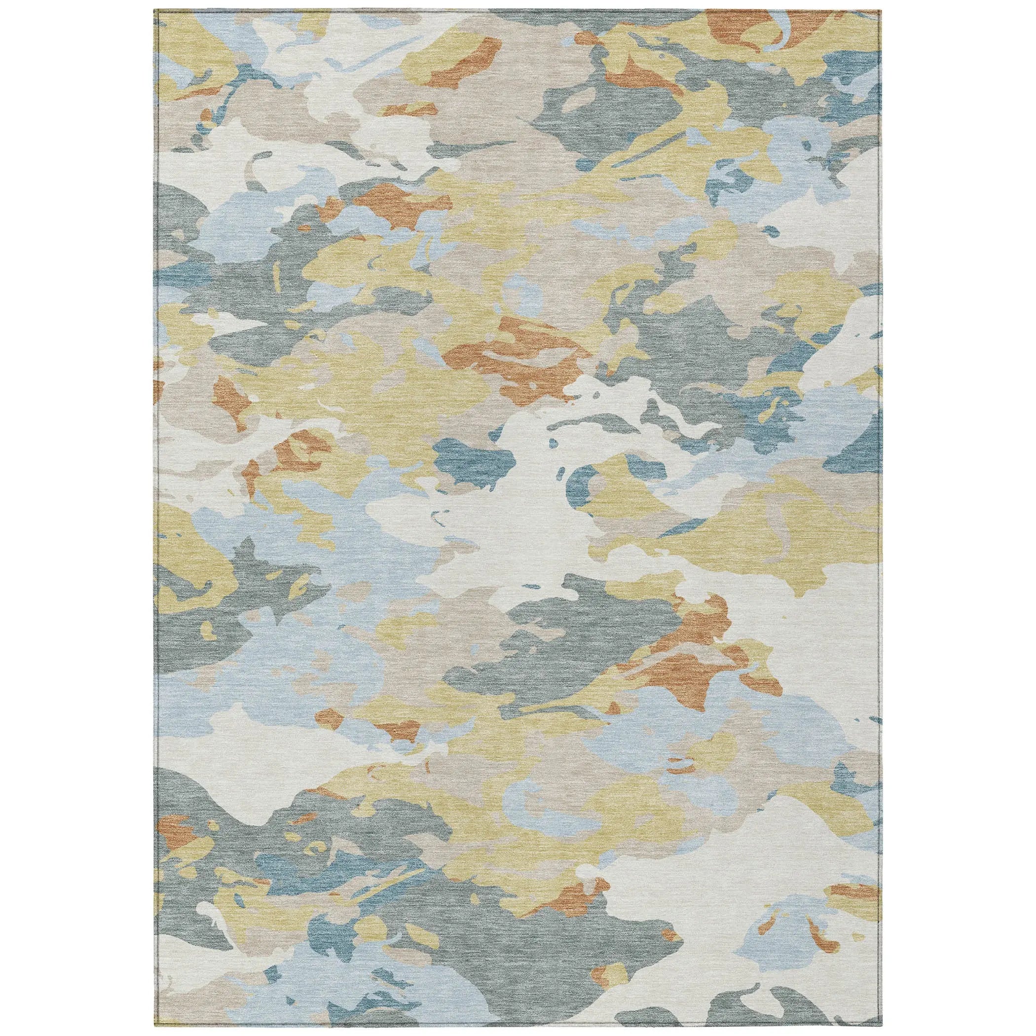 10' X 14' Ivory And Beige Abstract Washable Indoor Outdoor Area Rug Homeroots Outdoor