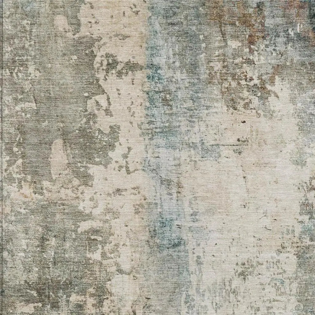 10' X 14' Ivory And Beige Abstract Washable Indoor Outdoor Area Rug Homeroots Outdoor
