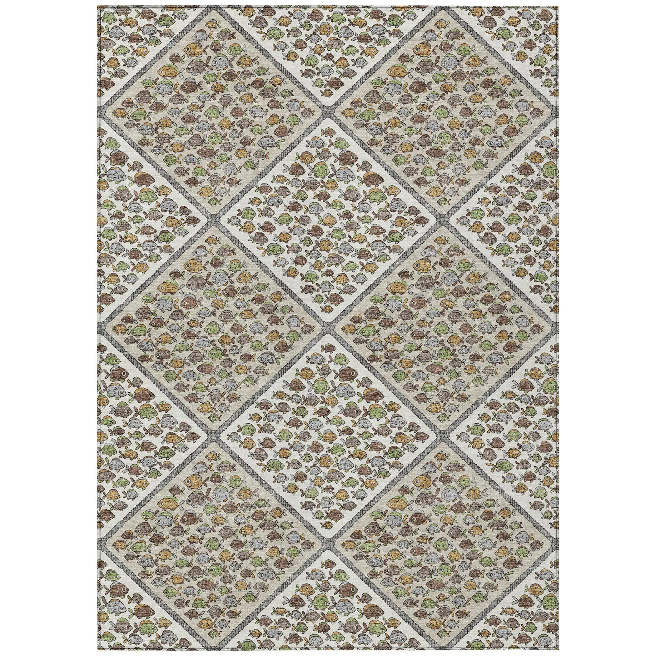 10' X 14' Ivory And Beige Abstract Washable Indoor Outdoor Area Rug Homeroots Outdoor