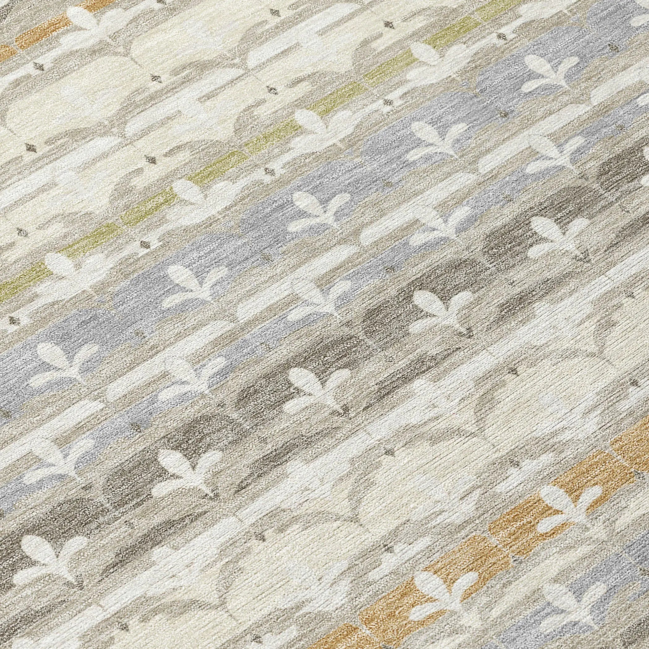 10' X 14' Ivory And Beige Damask Washable Indoor Outdoor Area Rug Homeroots Outdoor