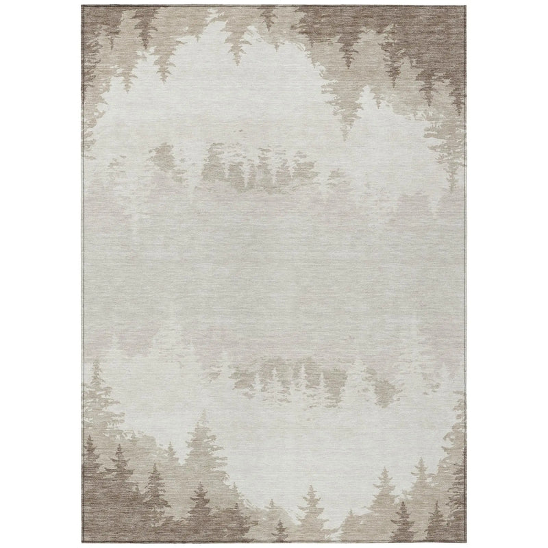 10' X 14' Ivory And Beige Floral Washable Indoor Outdoor Area Rug Homeroots Outdoor