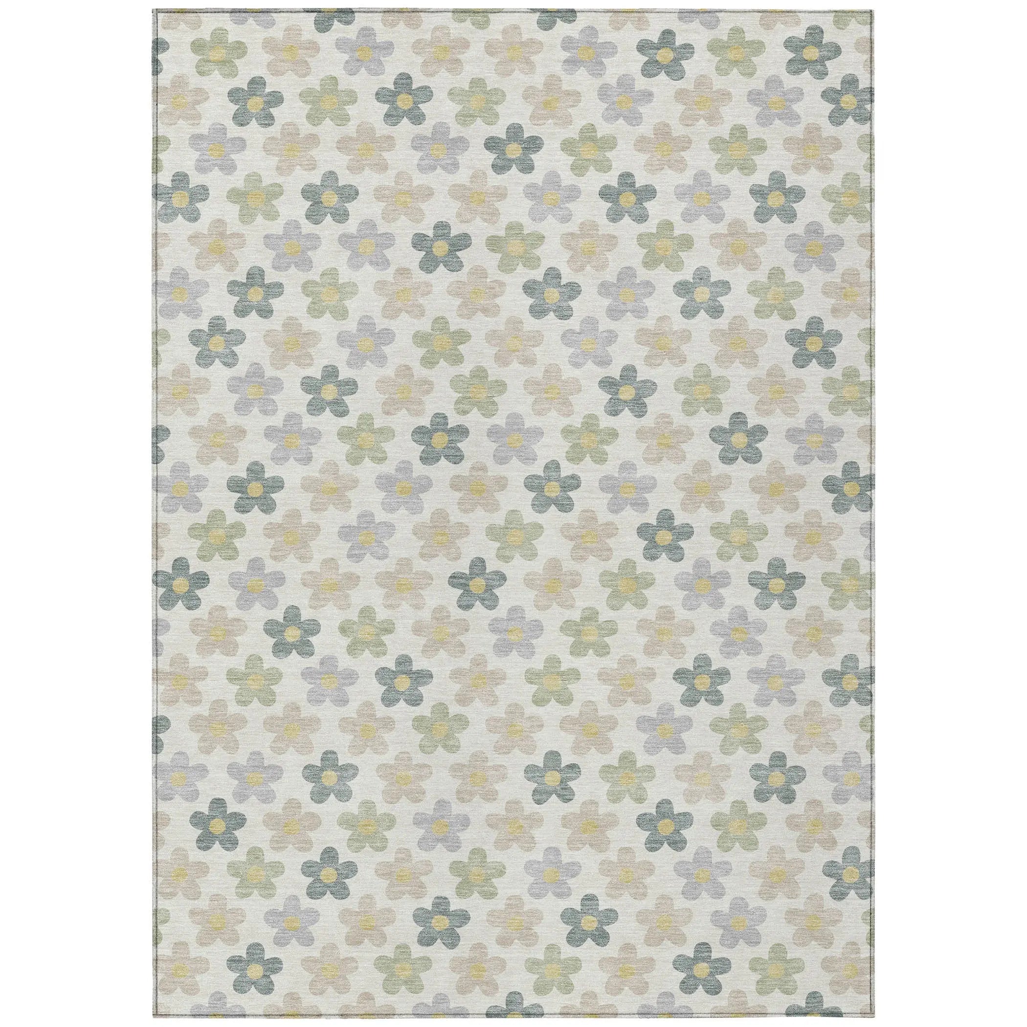 10' X 14' Ivory And Beige Floral Washable Indoor Outdoor Area Rug Homeroots Outdoor